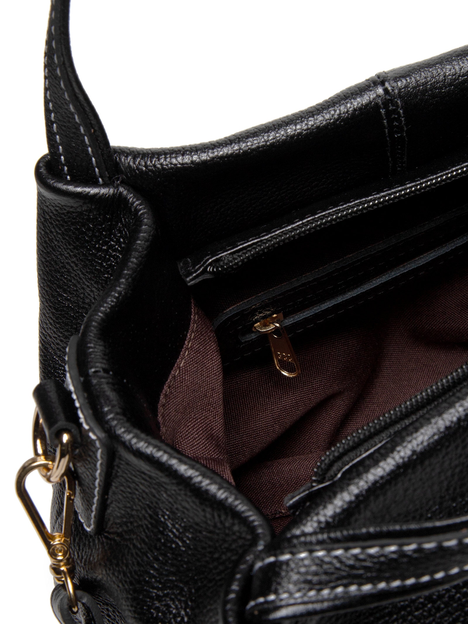 Bolsa Feminina Média Em Couro Preto Basiq