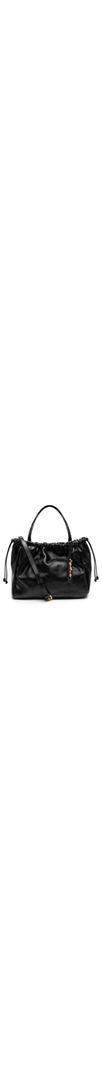 Bolsa Feminina Média Estilo Hobo Em Couro - Preto
