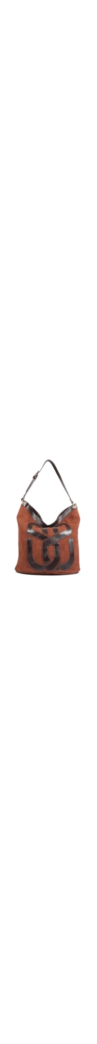 Bolsa Feminina Média Hobo Camurça - Marrom