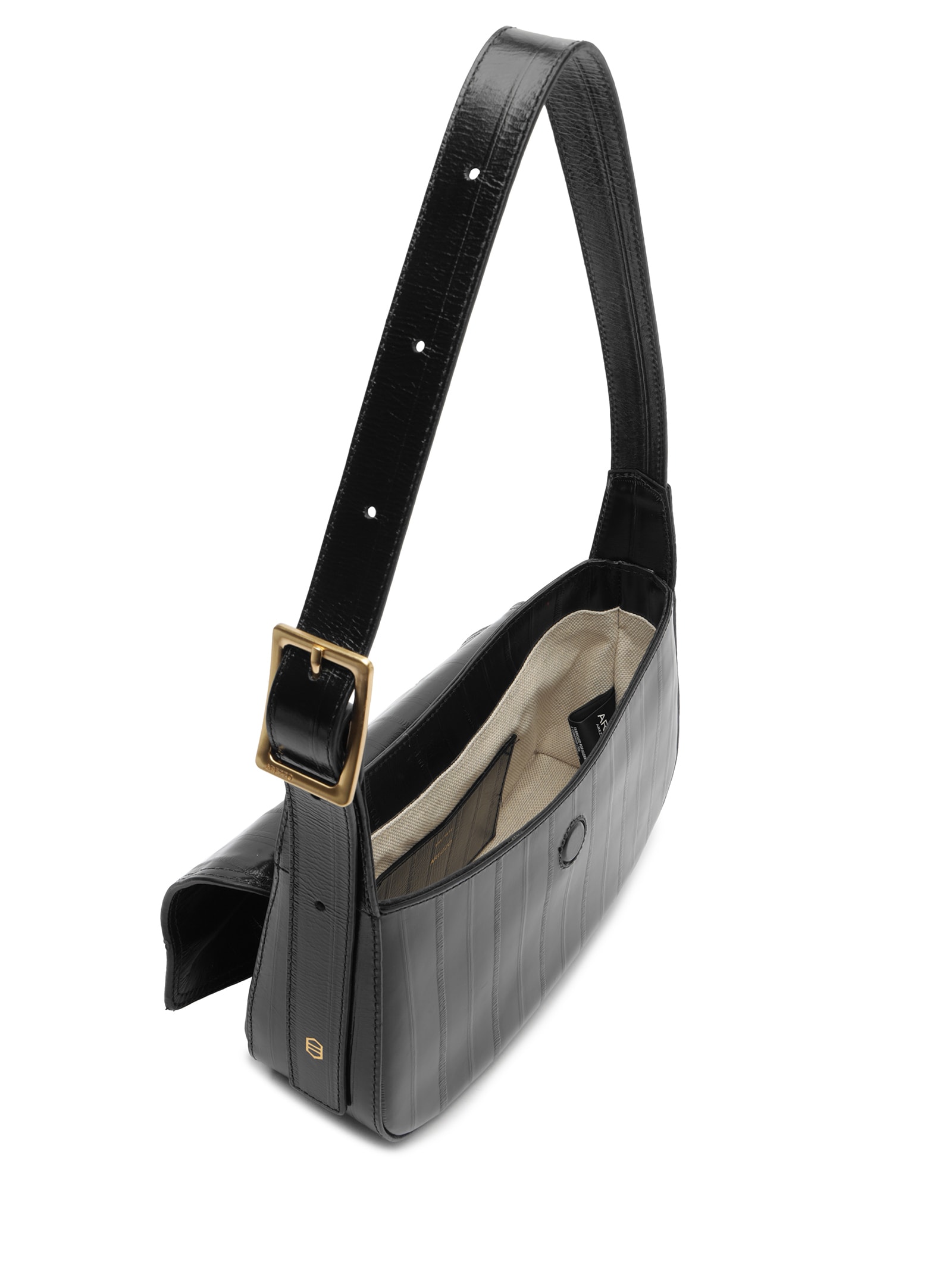 Bolsa Feminina Média Leather Enguia Preto Arezzo