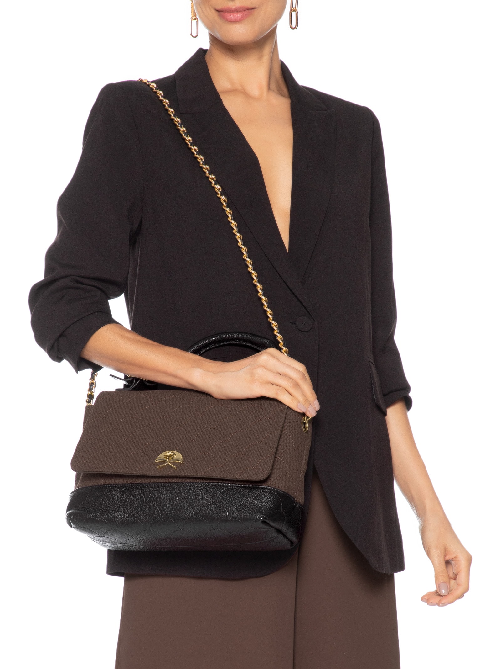 Bolsa Feminina  Média Marrom Luiza Barcelos