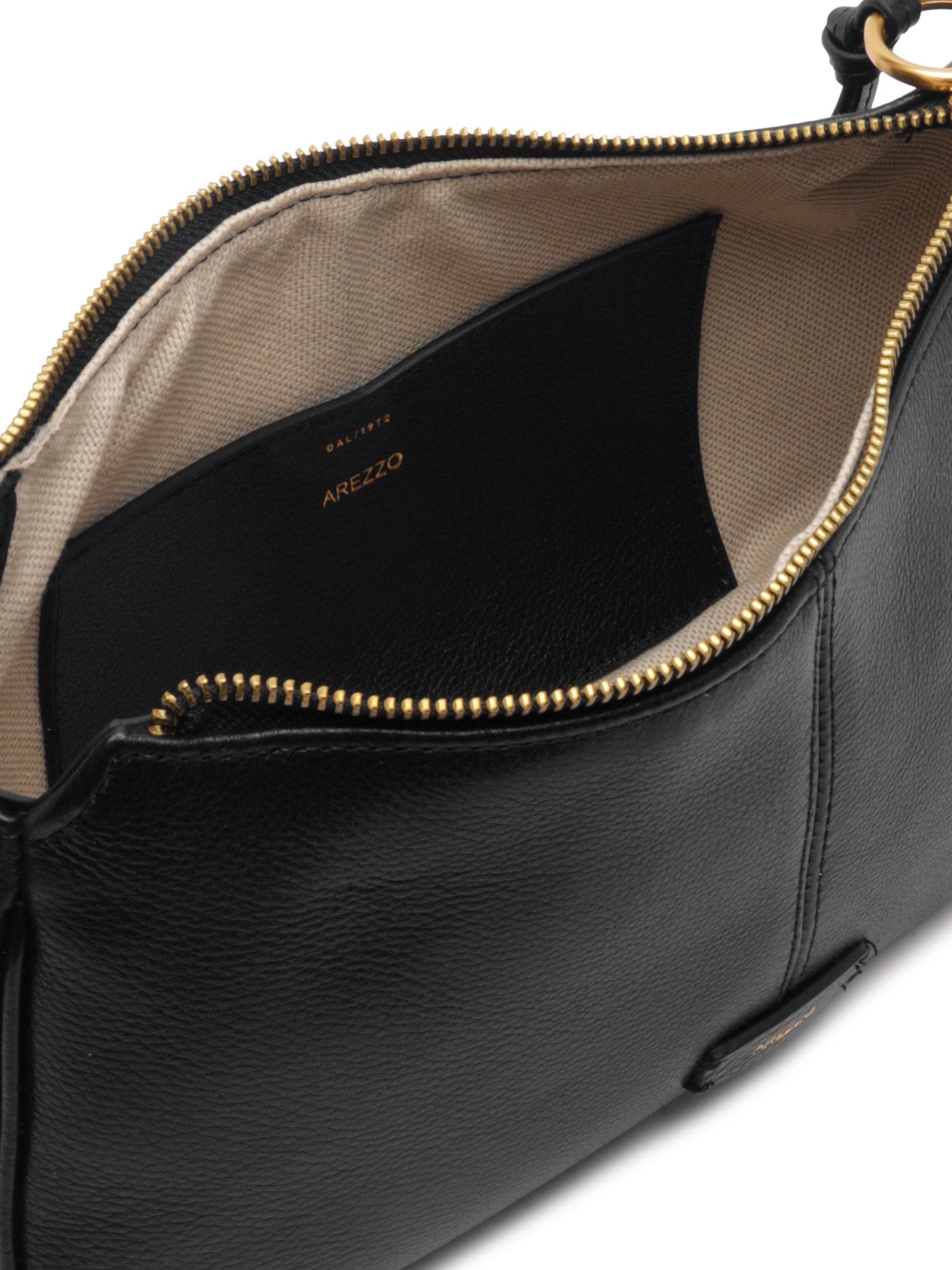 Bolsa Feminina Média Napa Light Sand Preto Arezzo