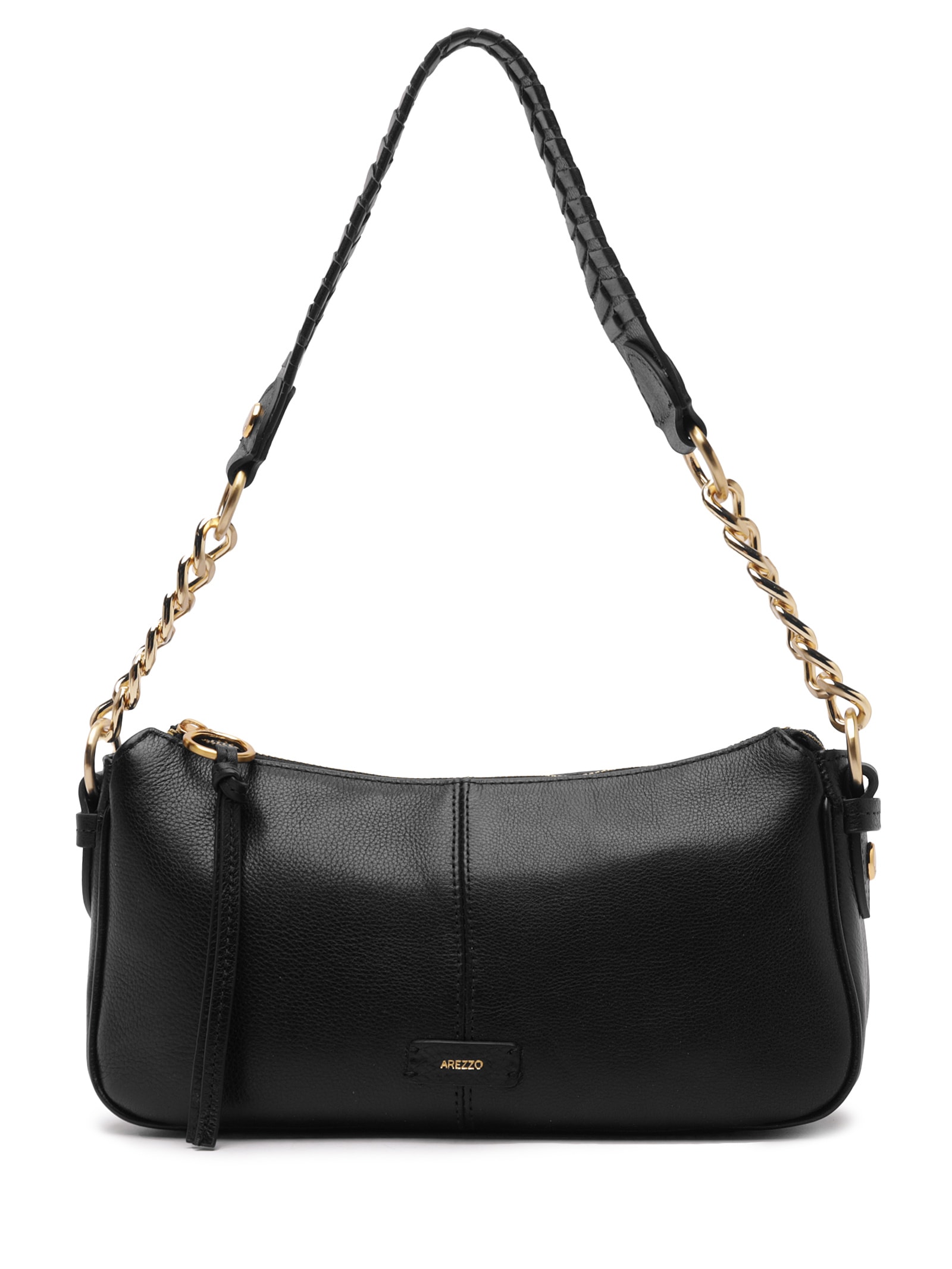 Bolsa Feminina Média Napa Light Sand Preto Arezzo