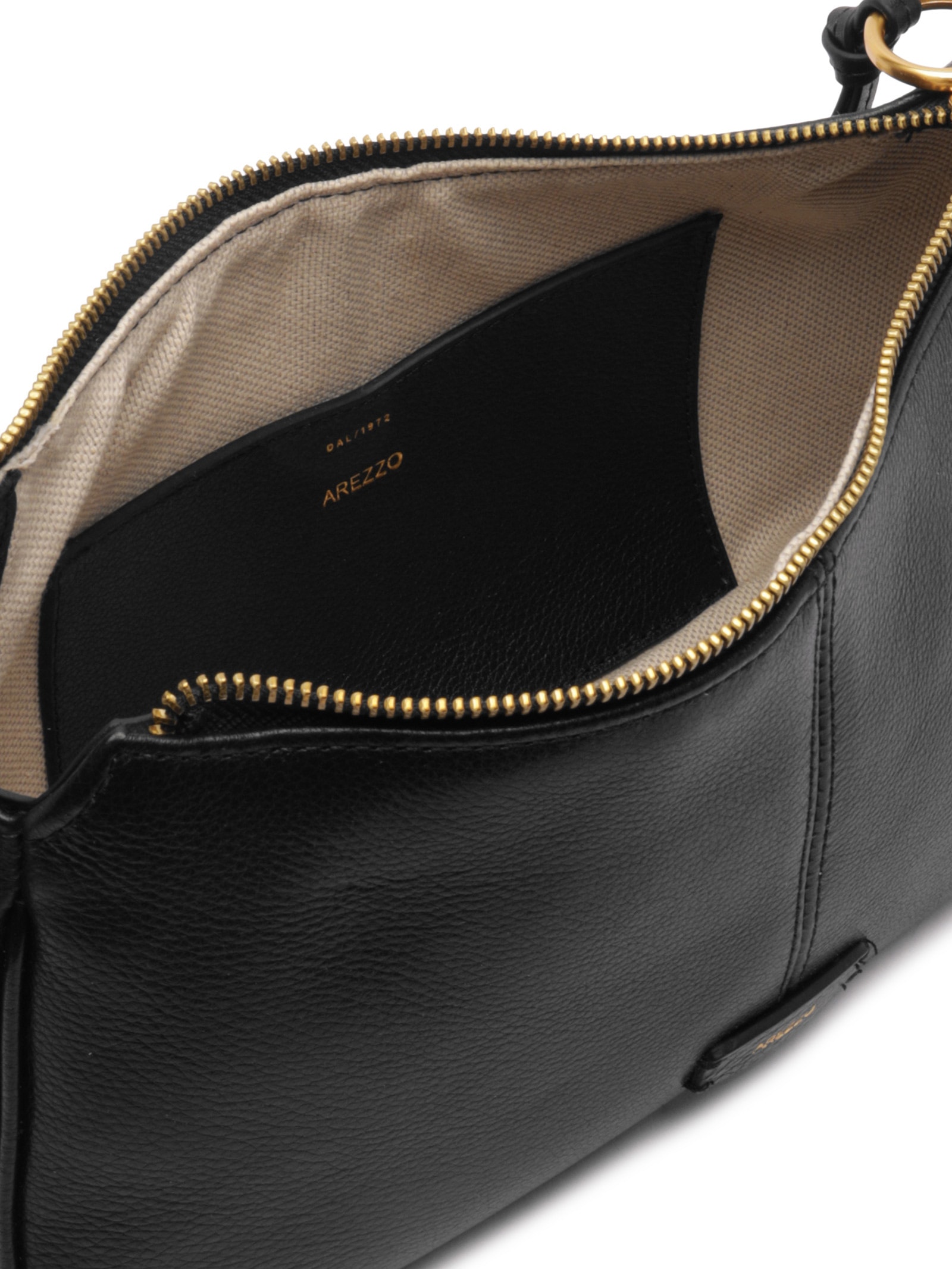 Bolsa Feminina Média Napa Light Sand Preto Arezzo