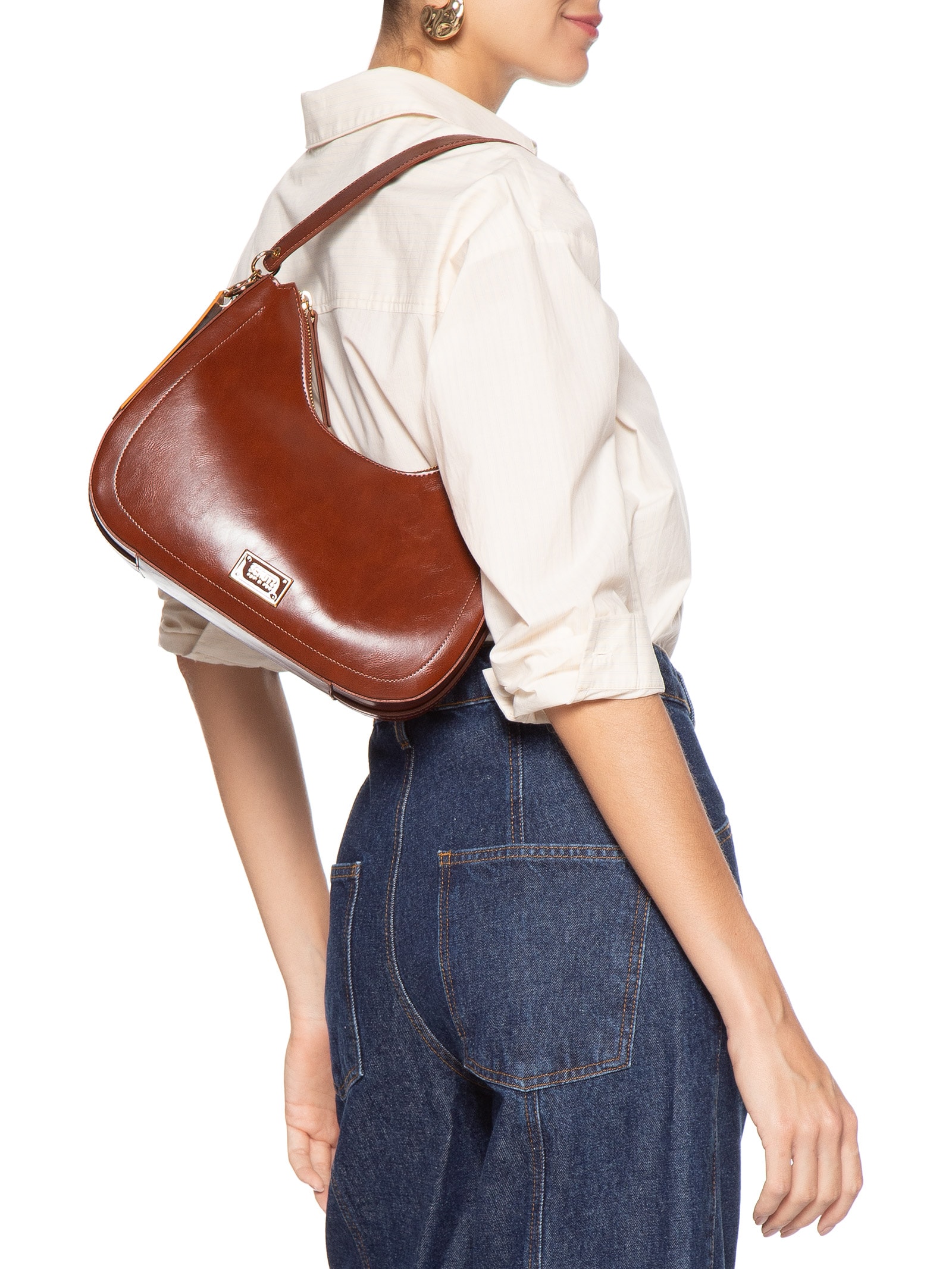 Bolsa Feminina Média Napa Madrid Other Marrom Schutz