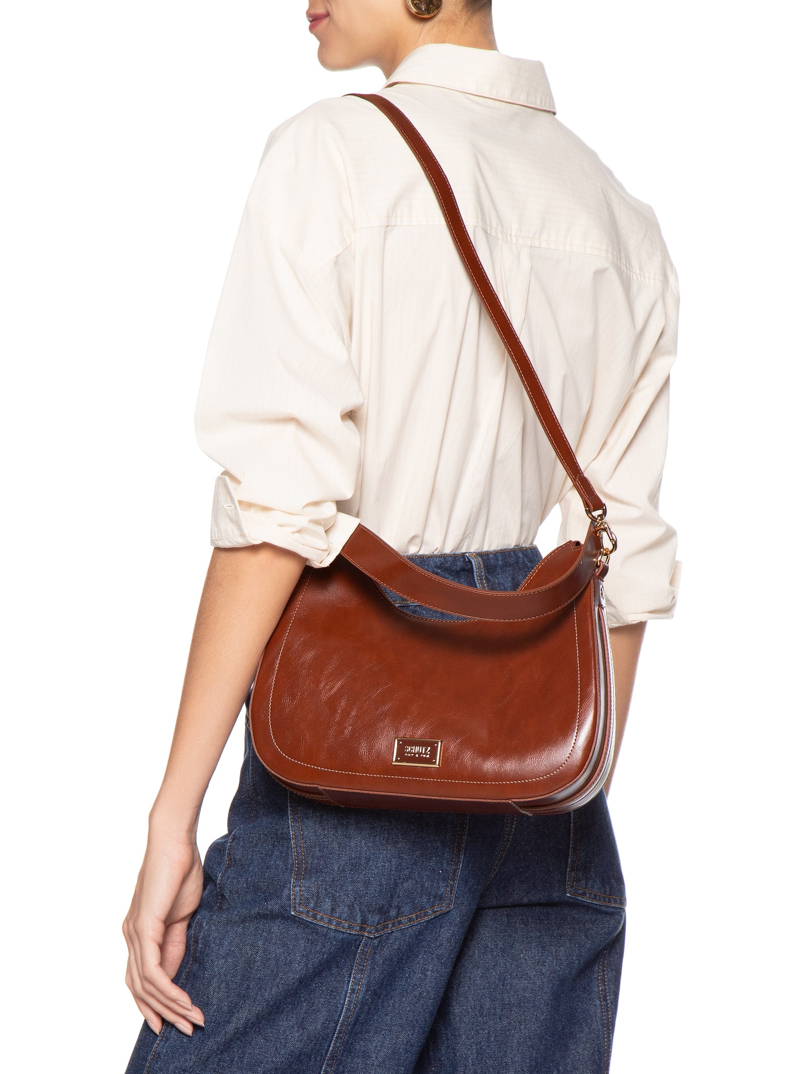 Bolsa Feminina Média Napa Madrid Other Marrom Schutz