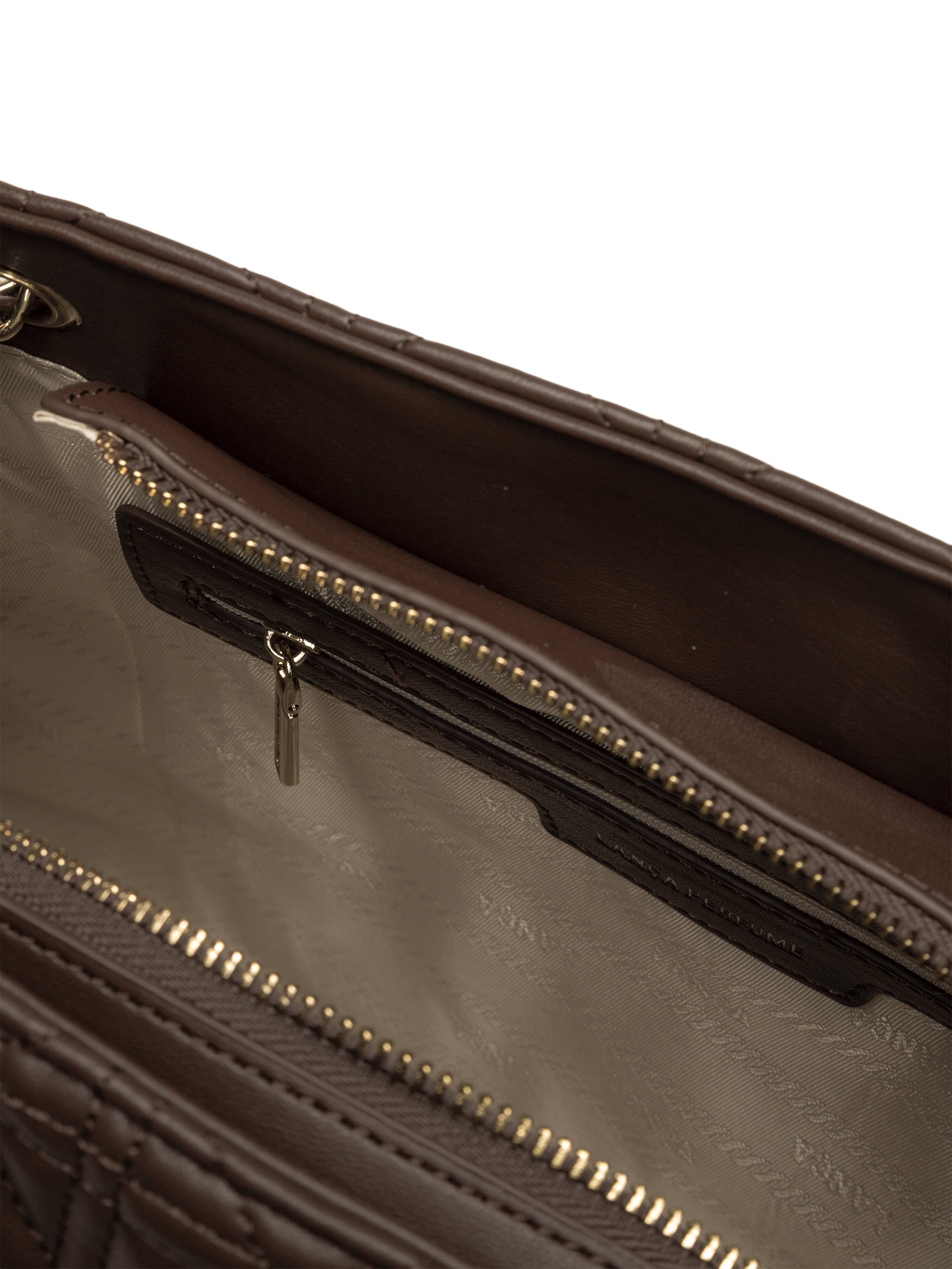 Bolsa Feminina Média Shopping Matelassê E Enfeite Marrom Lança Perfume