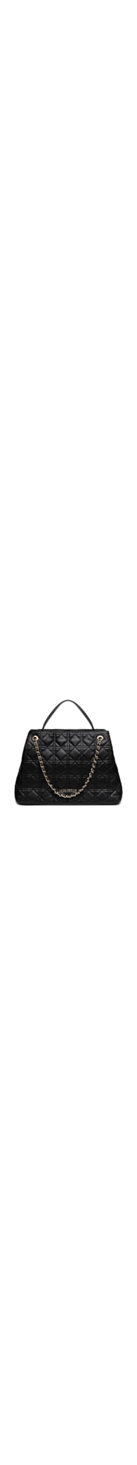 Bolsa Feminina Média Shopping Matelassê E Enfeite - Preto