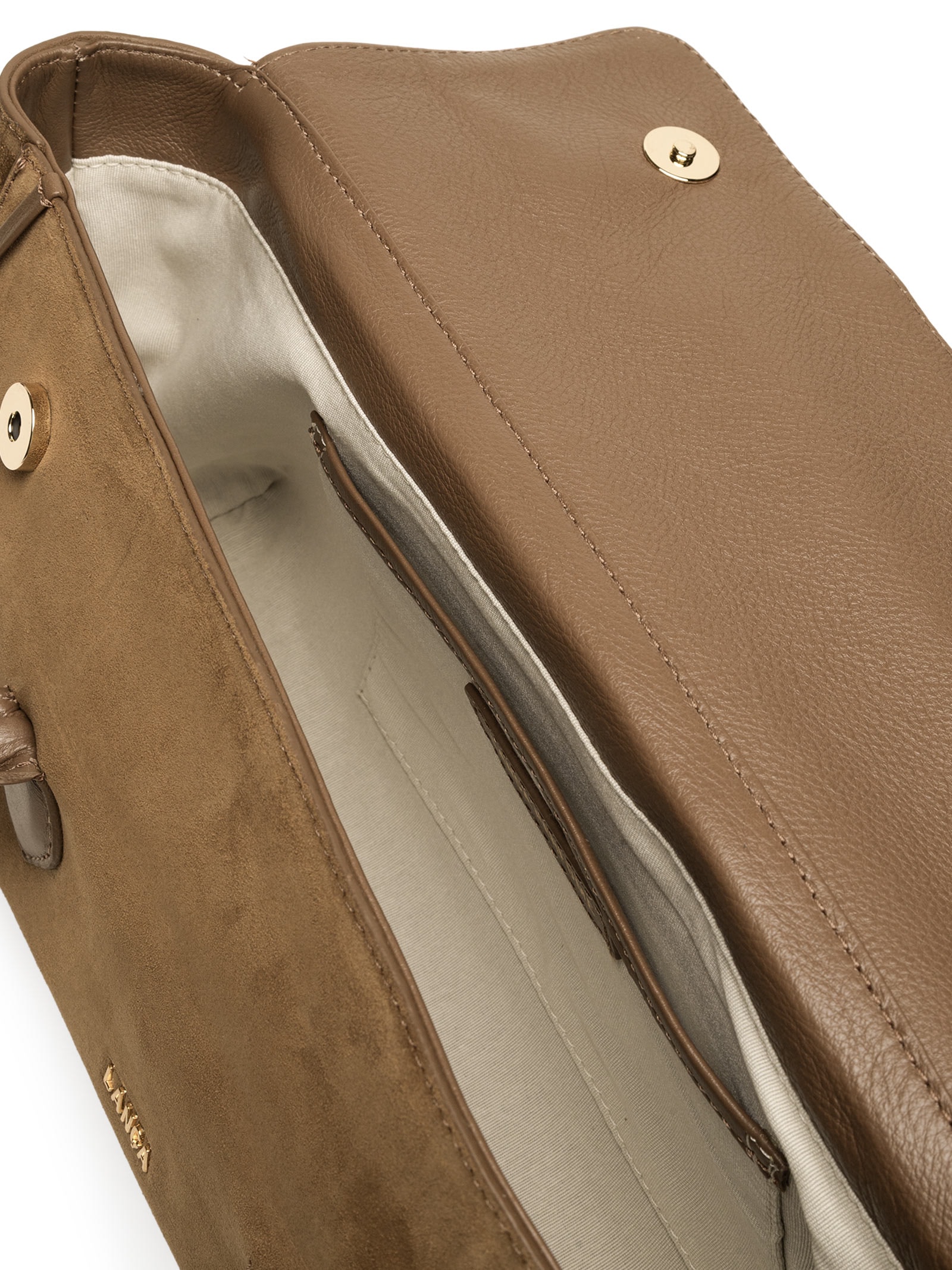 Bolsa Feminina Média Shoulder Com Nó Lateral Marrom Lança Perfume