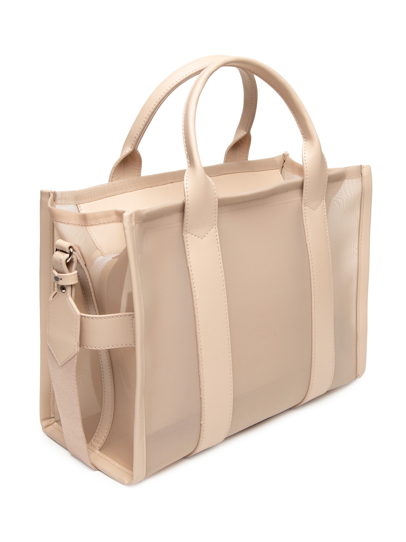 Bolsa Feminina Média Tela Easy Leather Egg Shell Bege Schutz