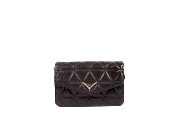 Bolsa Feminina Média Tiracolo 944 Matelassê Couro - Marrom