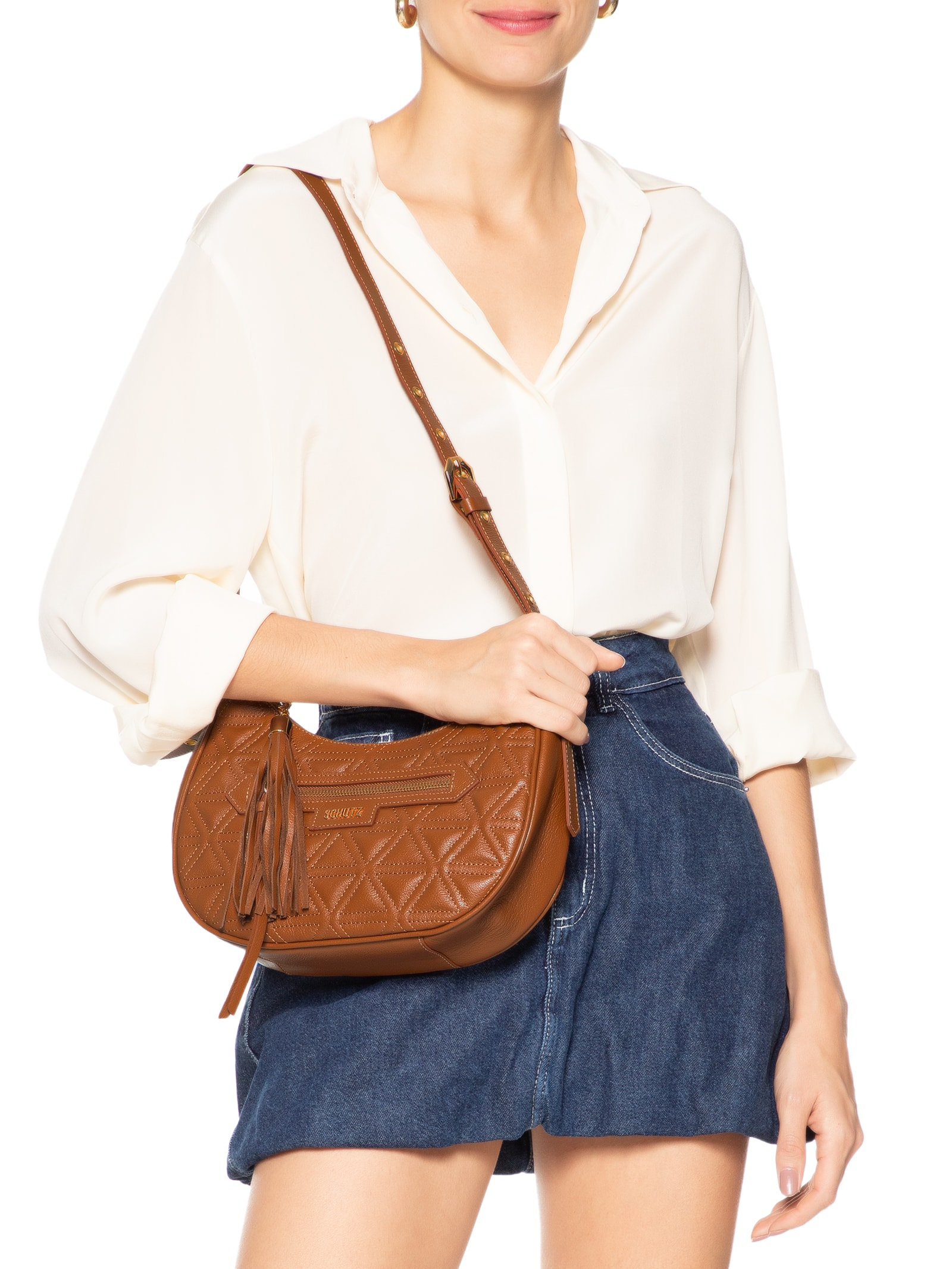 Schutz - Bolsa Feminina Média Tiracolo Easy Fly - Marrom