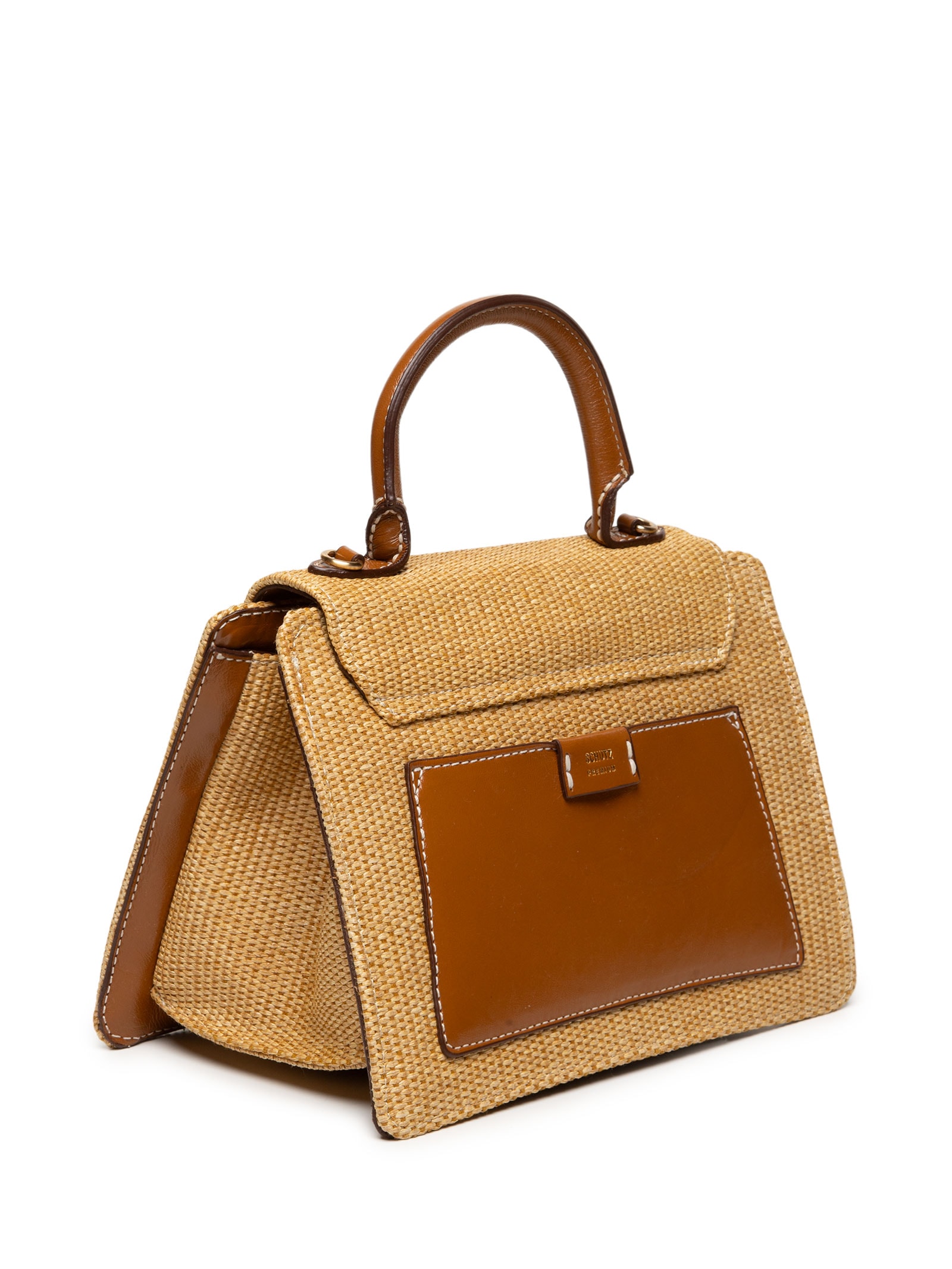 Bolsa Feminina Média Tiracolo Ráfia Bege Schutz