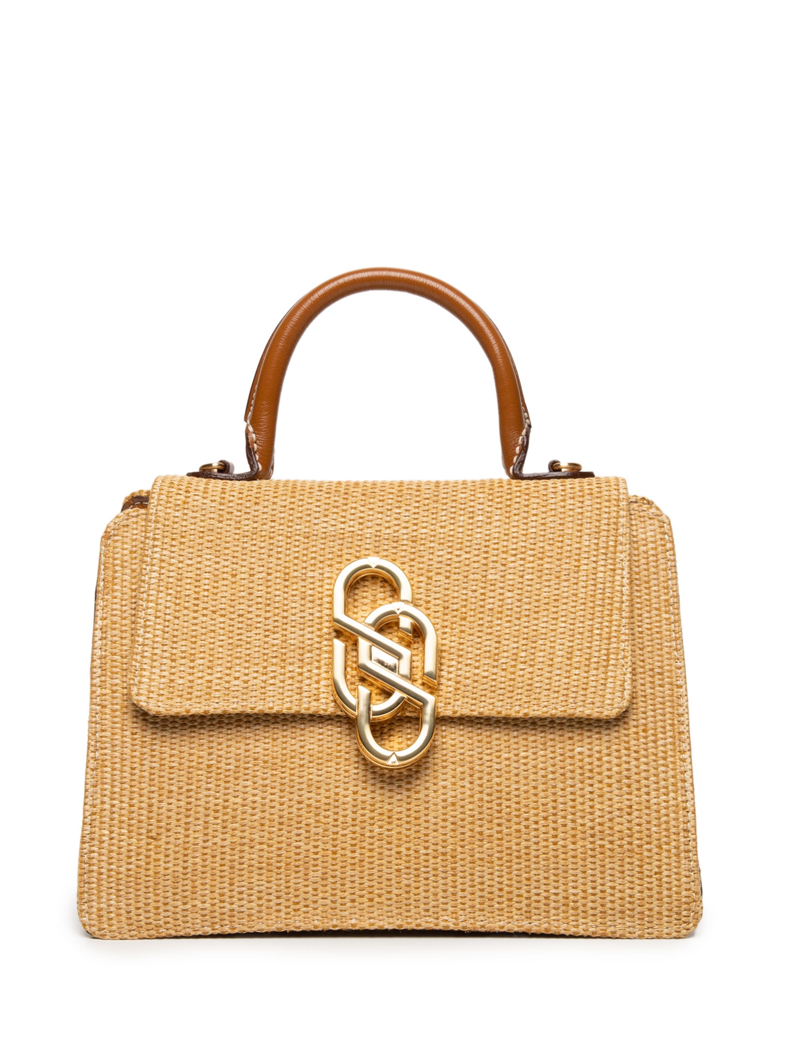 Bolsa Feminina Média Tiracolo Ráfia Bege Schutz