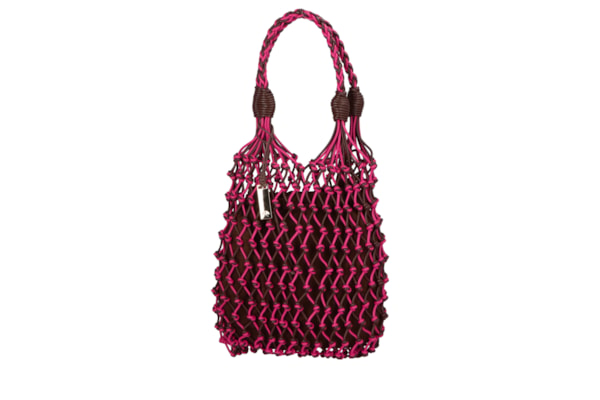 Bolsa Feminina Média Tramada Em Couro - Marrom