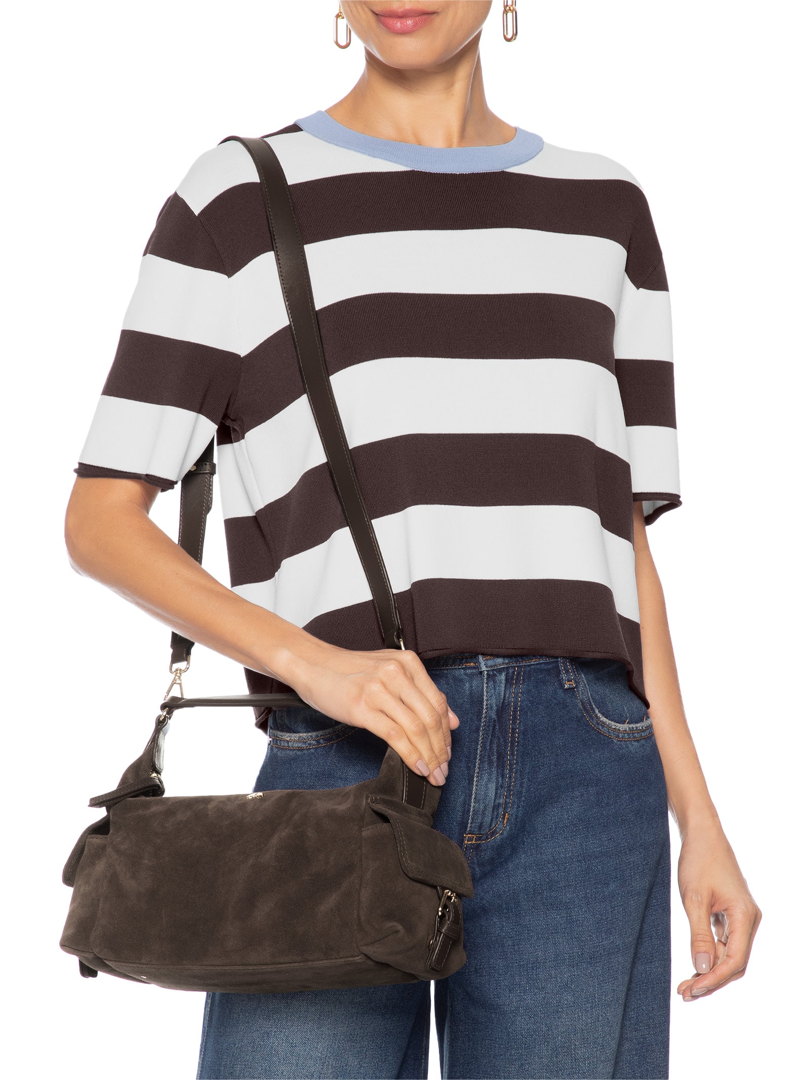 Bolsa Feminina Média Utilitária Marrom Luiza Barcelos