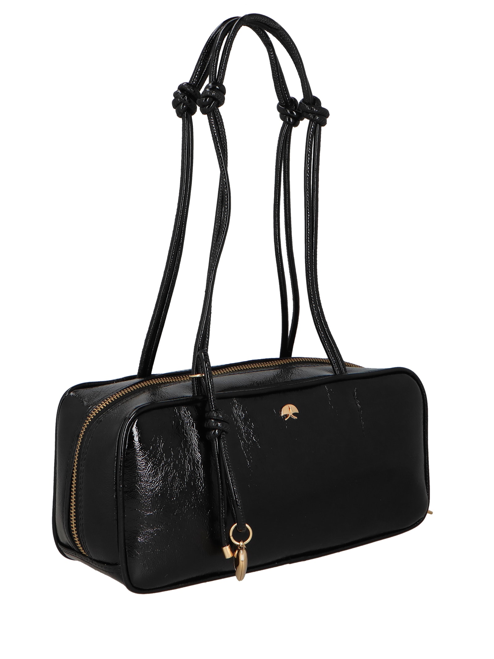 Bolsa Feminina Média Verniz Alças de Nó Preto Luiza Barcelos