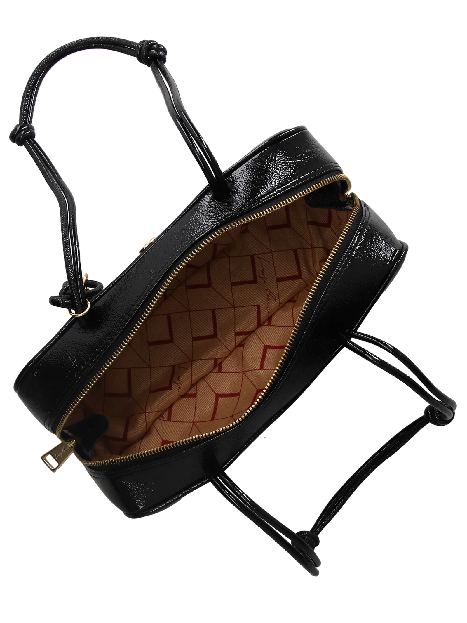 Bolsa Feminina Média Verniz Alças de Nó Preto Luiza Barcelos