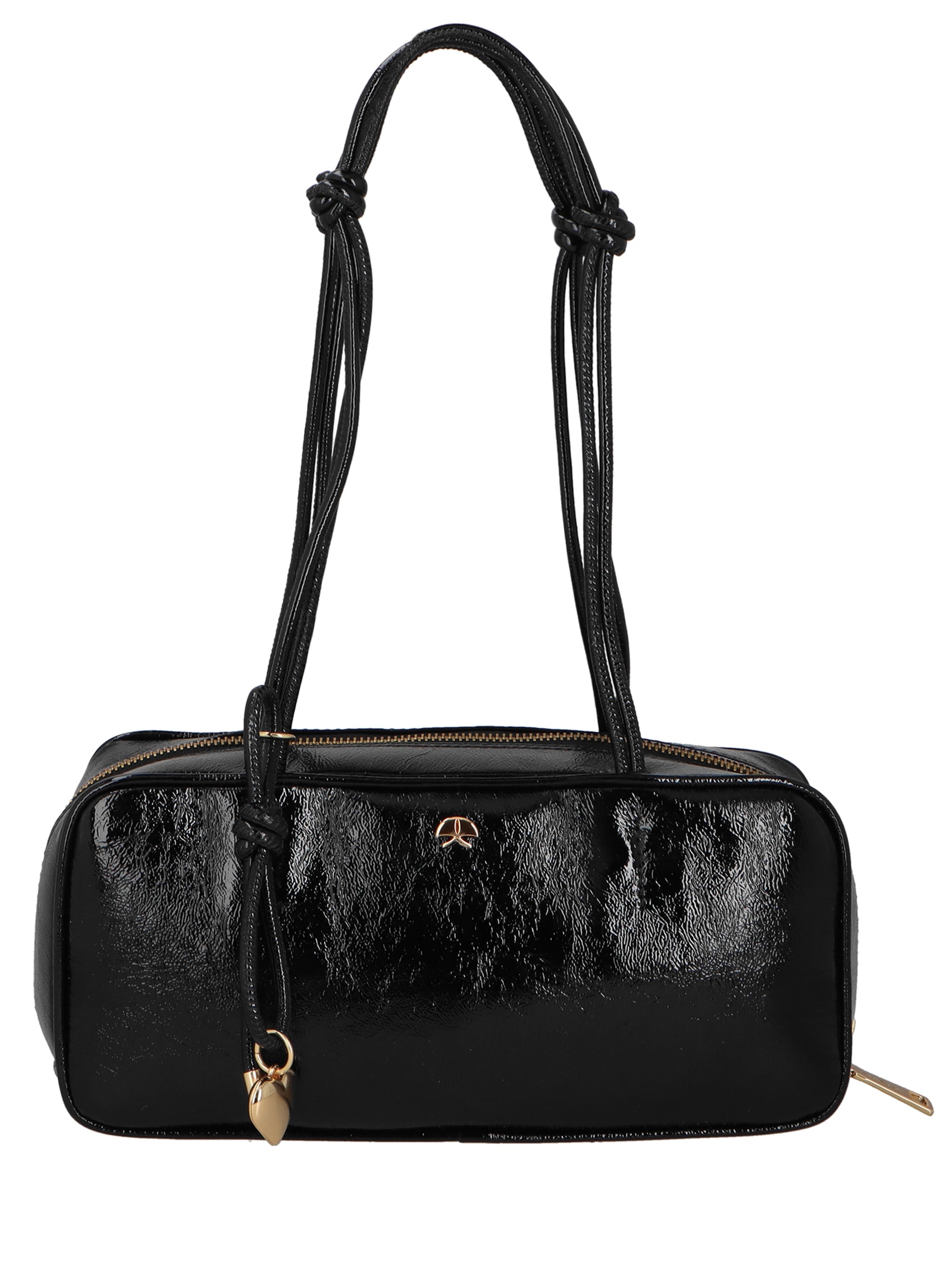 Bolsa Feminina Média Verniz Alças de Nó Preto Luiza Barcelos