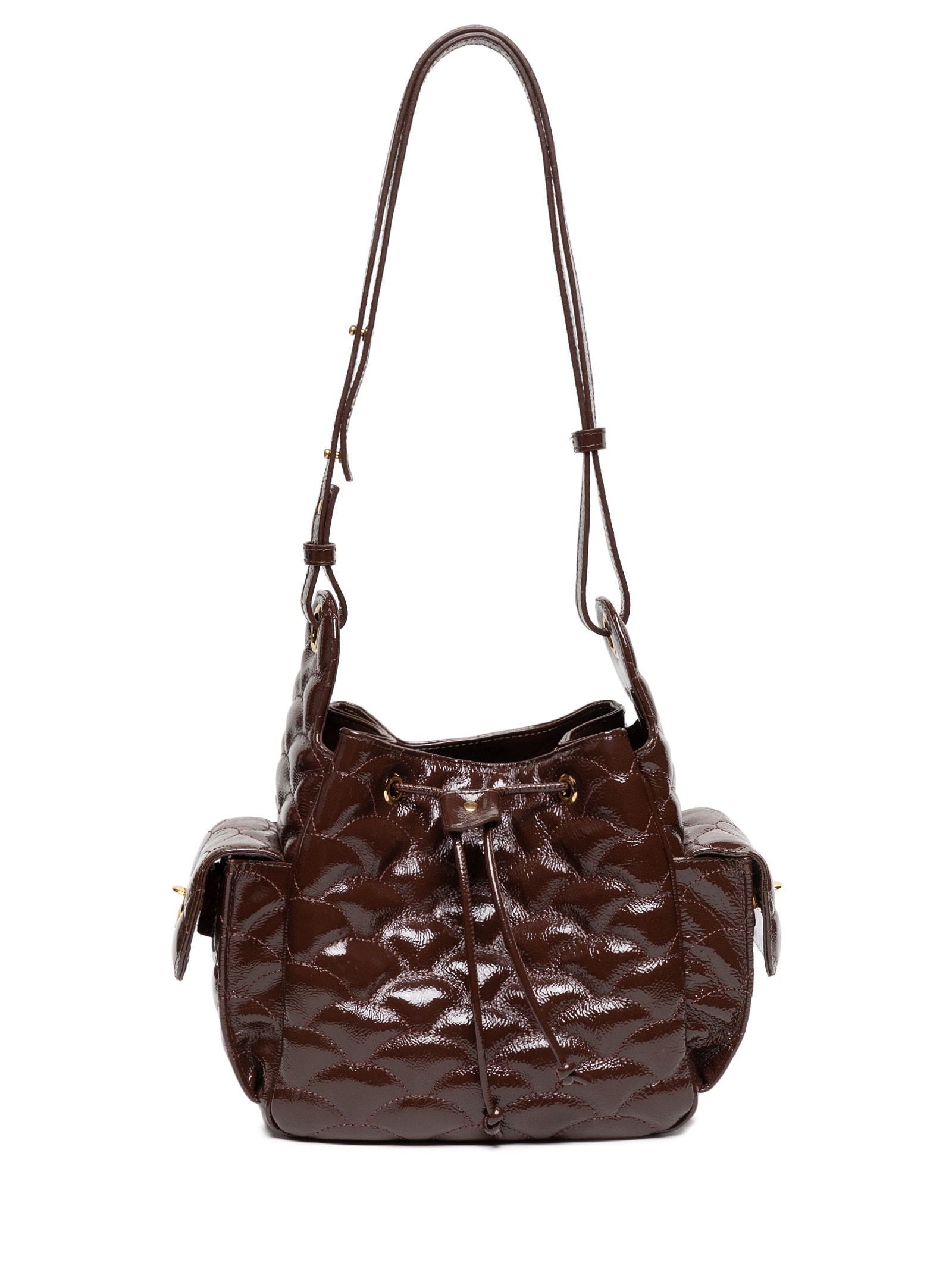 Bolsa Feminina Média Verniz Show Marrom Luiza Barcelos
