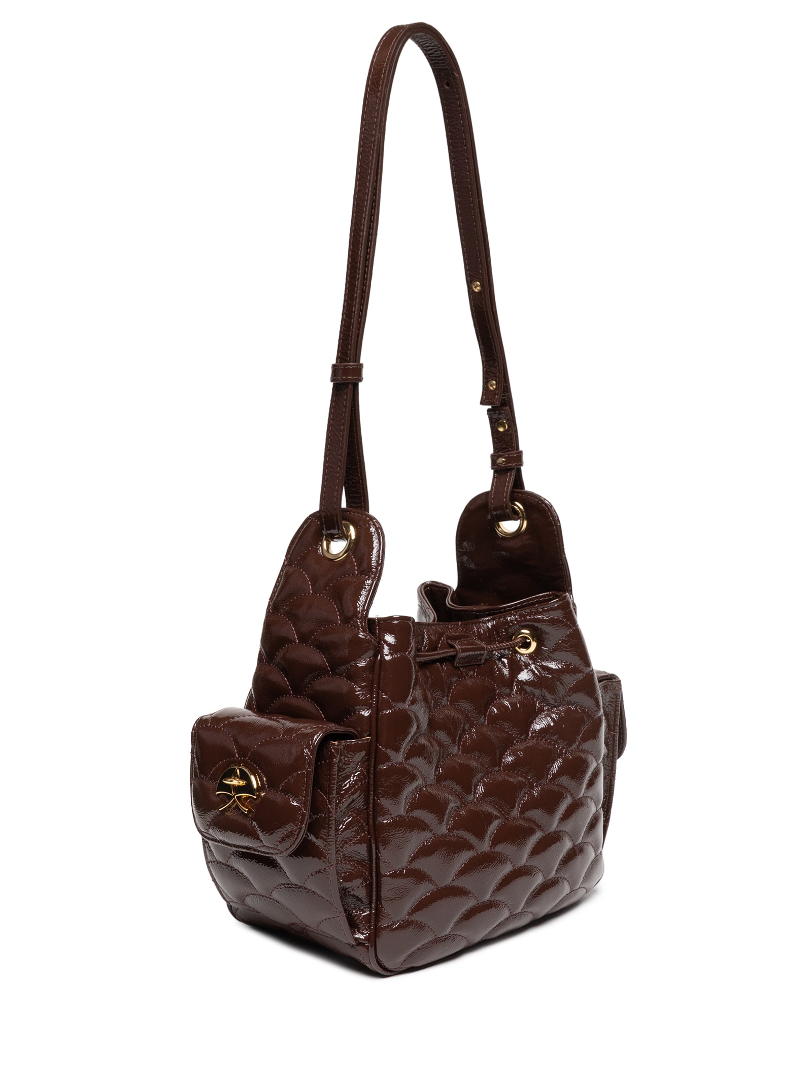 Bolsa Feminina Média Verniz Show – Marrom Luiza Barcelos