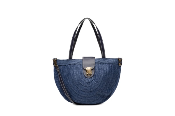 Bolsa Feminina Meia Lua Palha - Azul