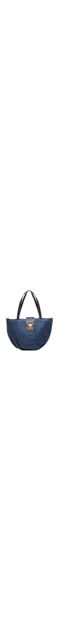 Bolsa Feminina Meia Lua Palha - Azul