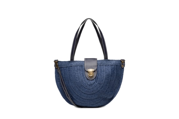 Bolsa Feminina Meia Lua Palha - Azul