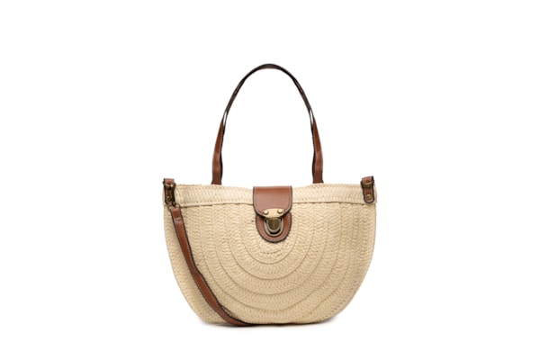 Bolsa Feminina Meia Lua Palha - Off White