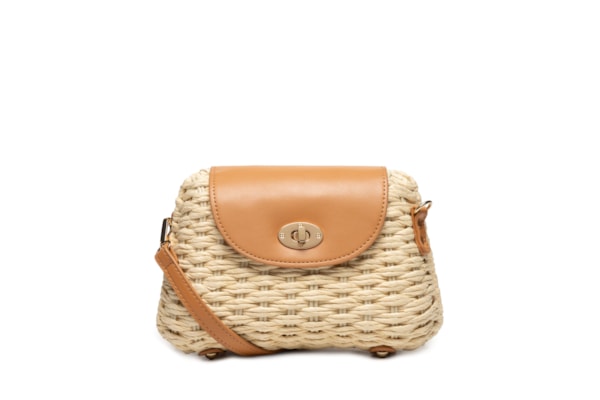 Bolsa Feminina Meia Lua Palha - Off White