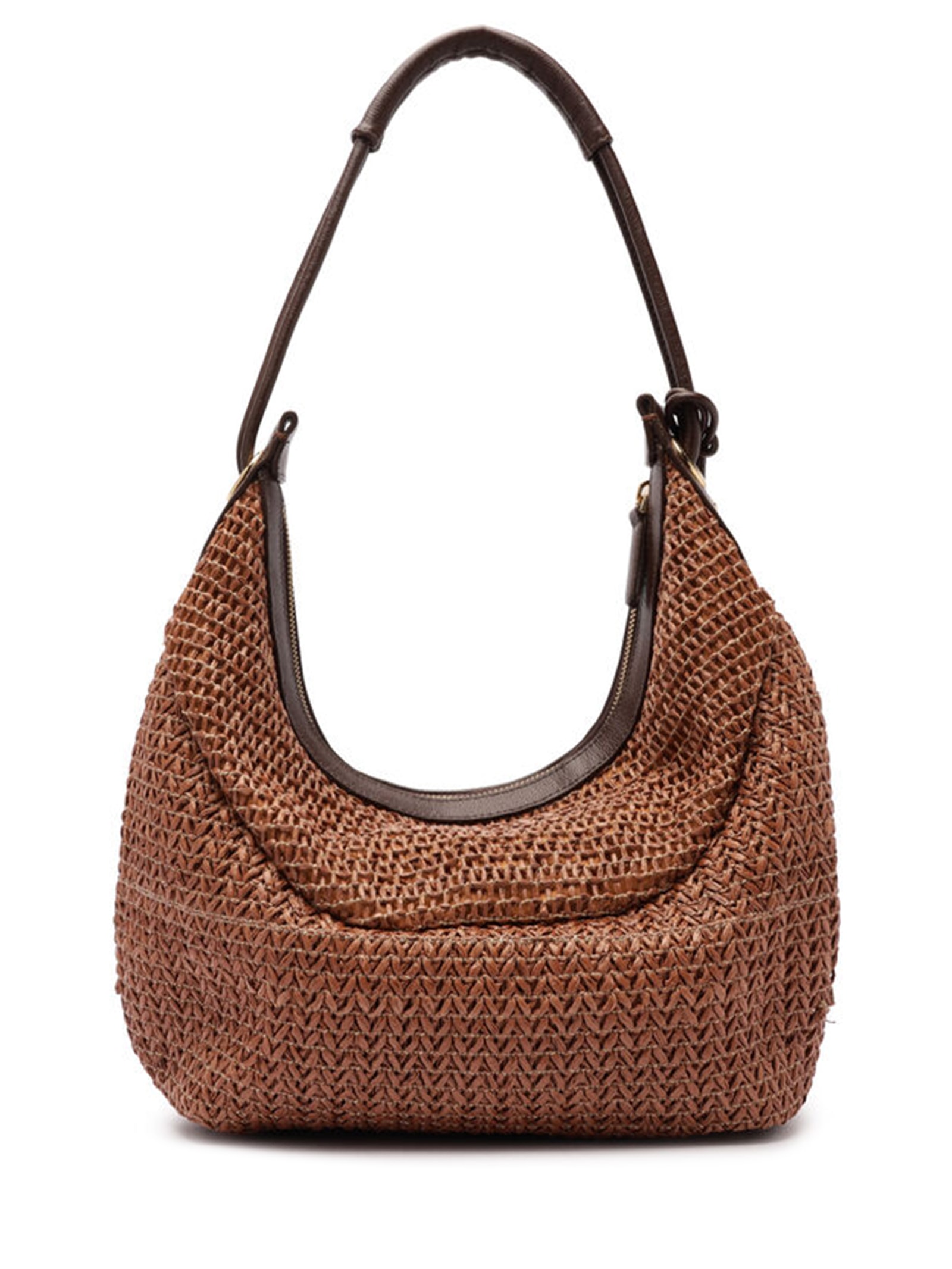 Bolsa Feminina Meia Lua Pingentes Marrom Arezzo + Isla