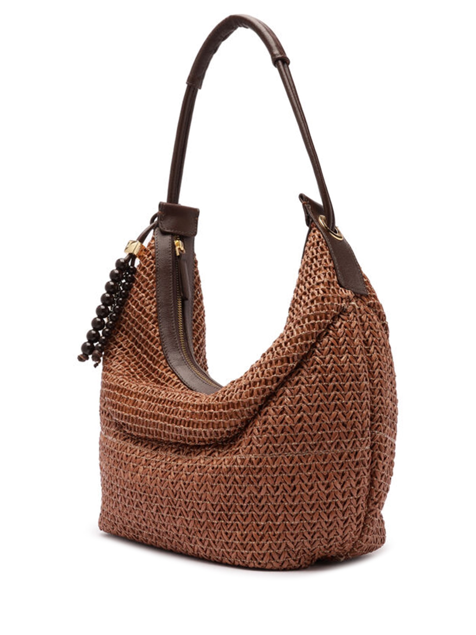 Bolsa Feminina Meia Lua Pingentes Marrom Arezzo + Isla