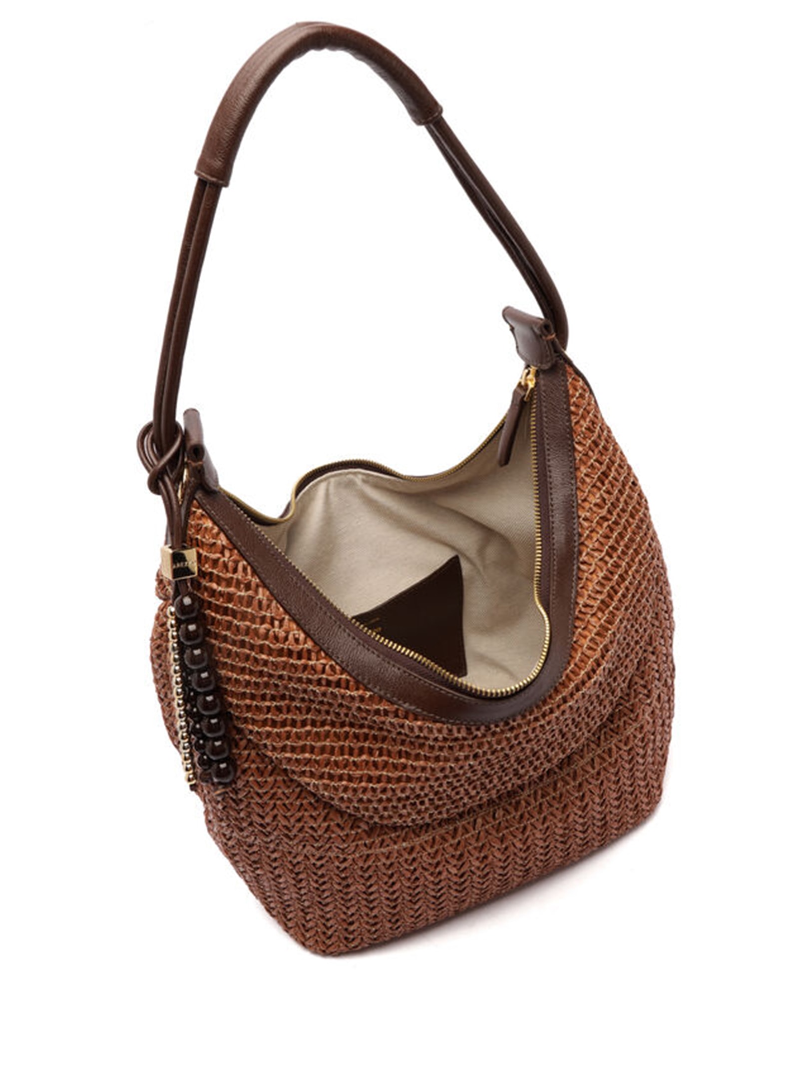 Bolsa Feminina Meia Lua Pingentes Marrom Arezzo + Isla