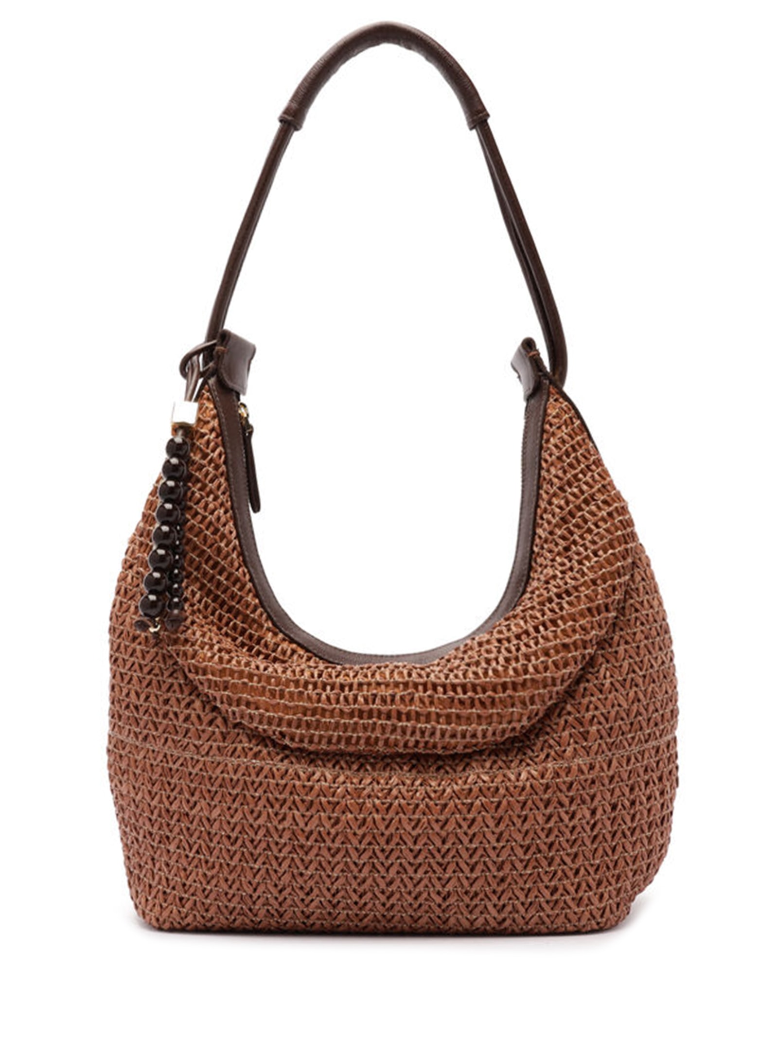 Bolsa Feminina Meia Lua Pingentes Marrom Arezzo + Isla