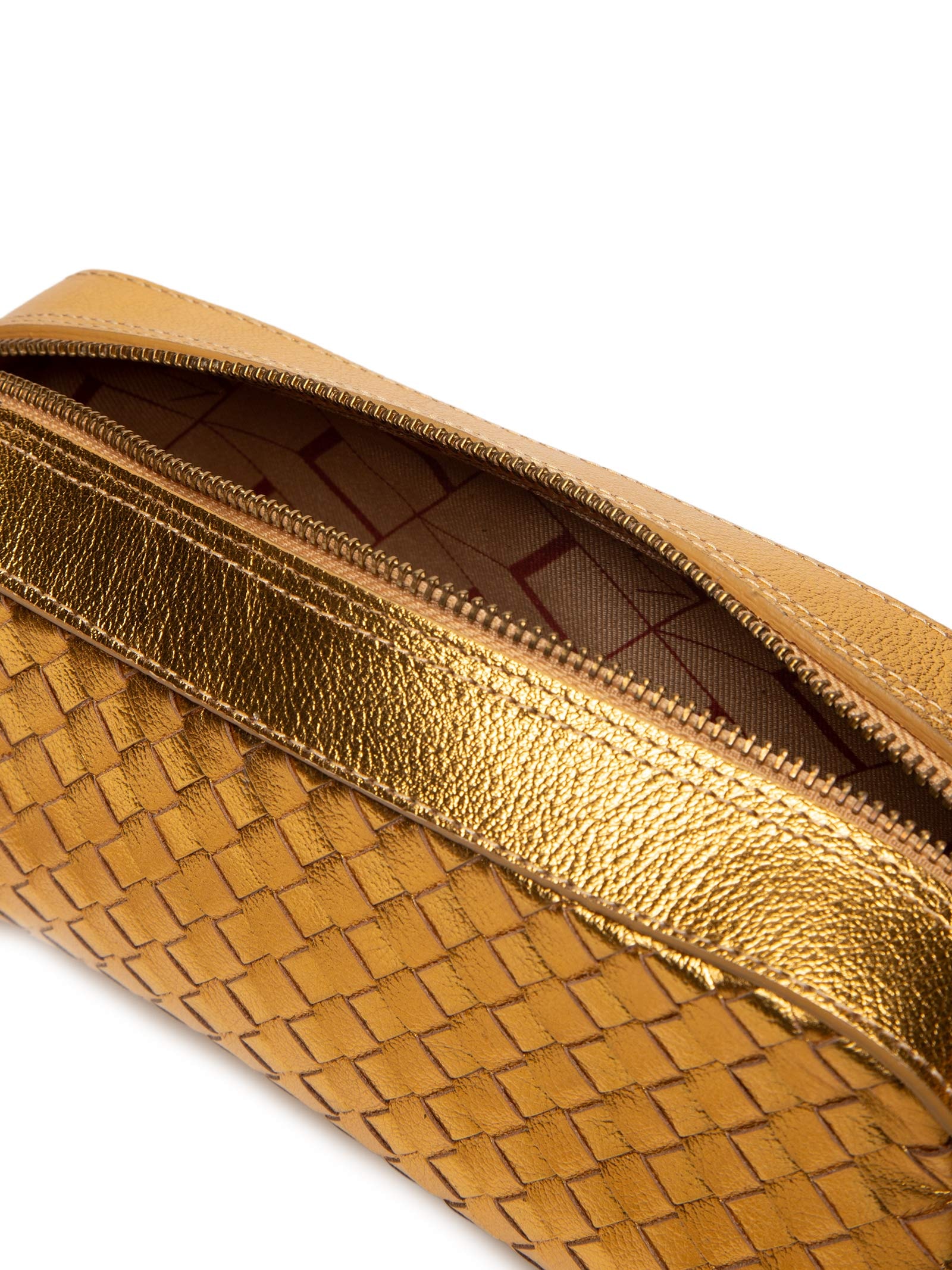 Bolsa Feminina Metal Leather Dourado Luiza Barcelos