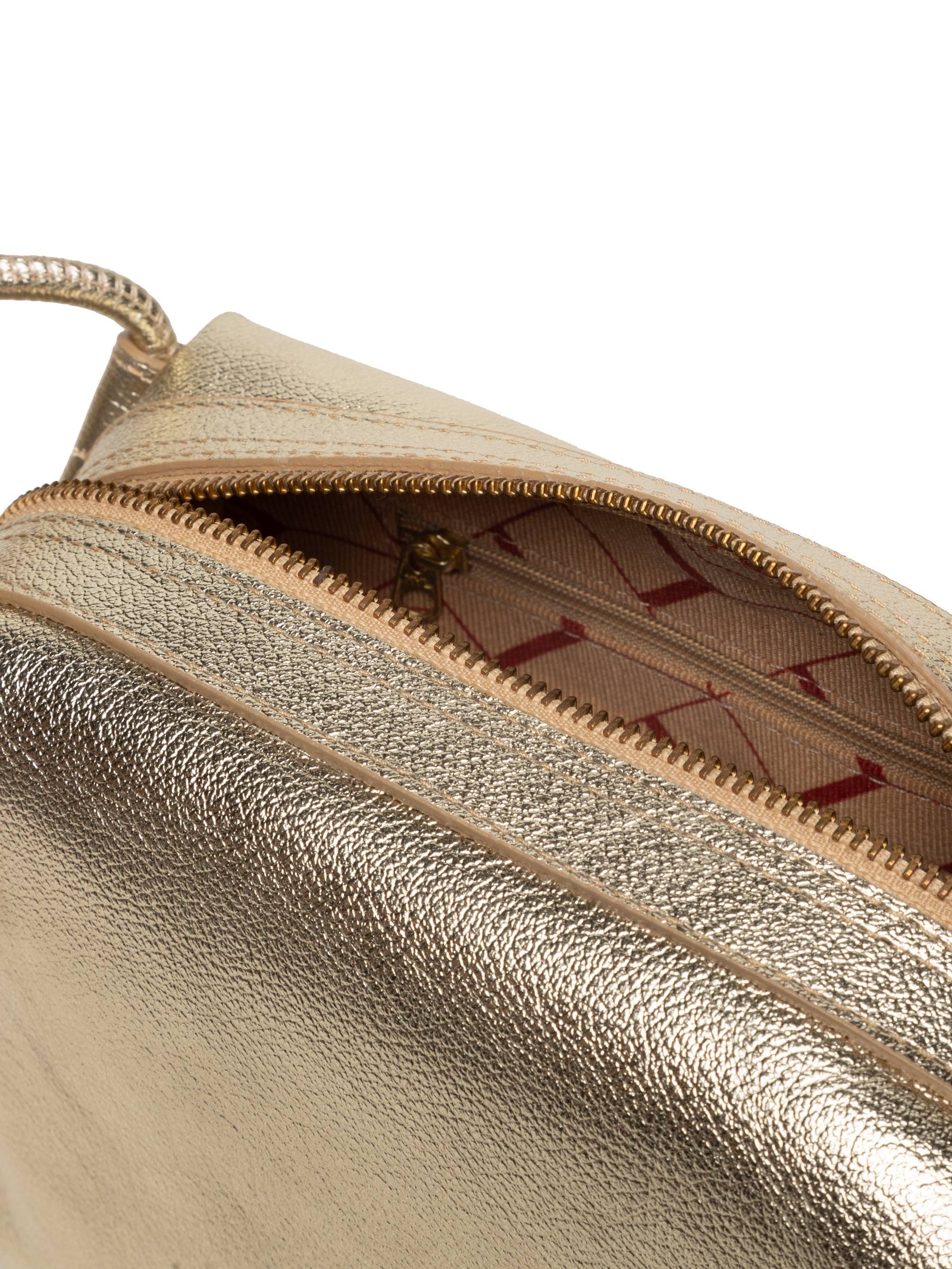 Bolsa Feminina Metal Leather Nude Dourado Luiza Barcelos