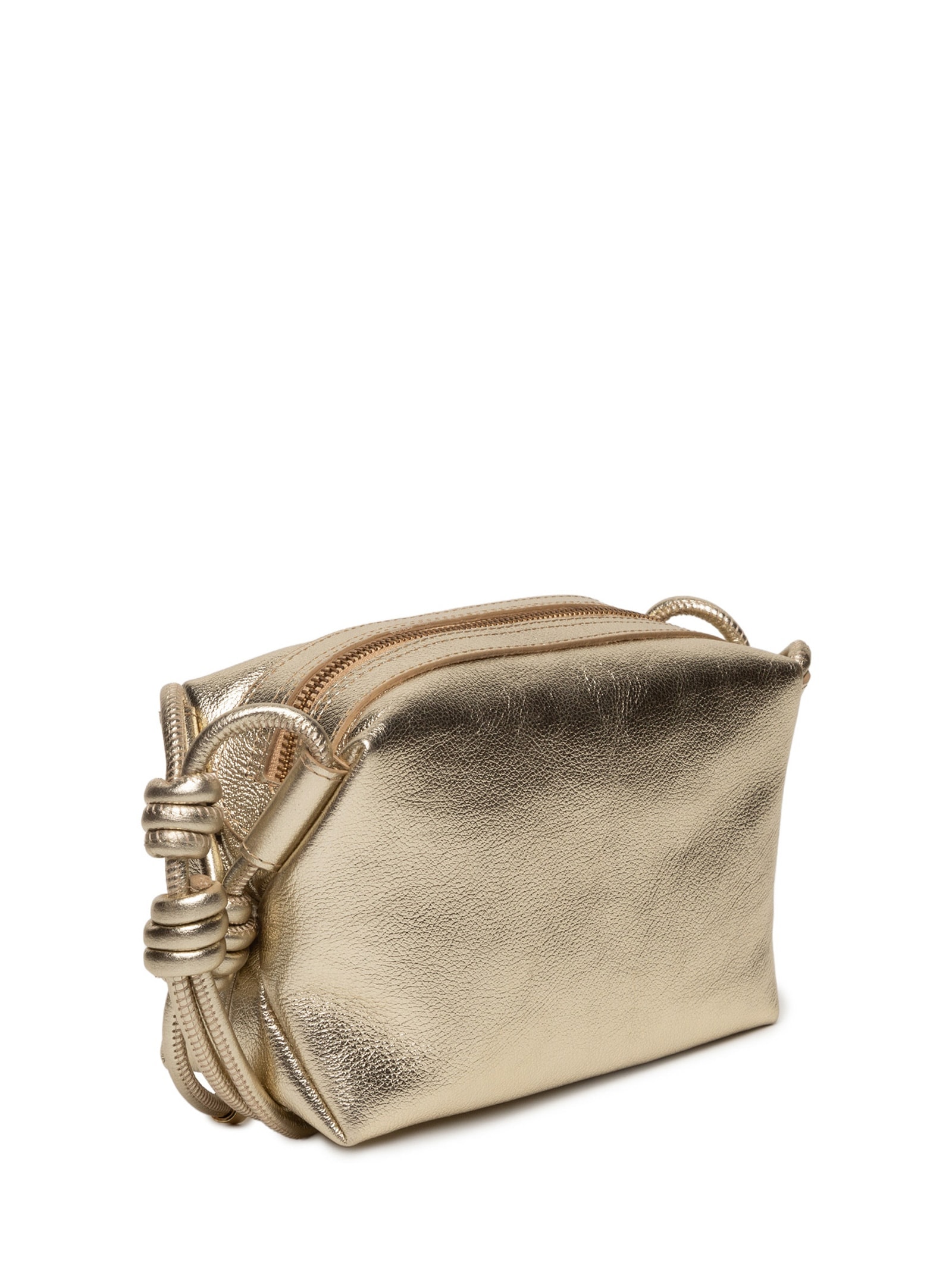 Bolsa Feminina Metal Leather Nude Dourado Luiza Barcelos