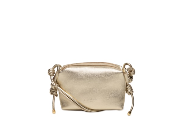 Bolsa Feminina Metal Leather Nude - Dourado