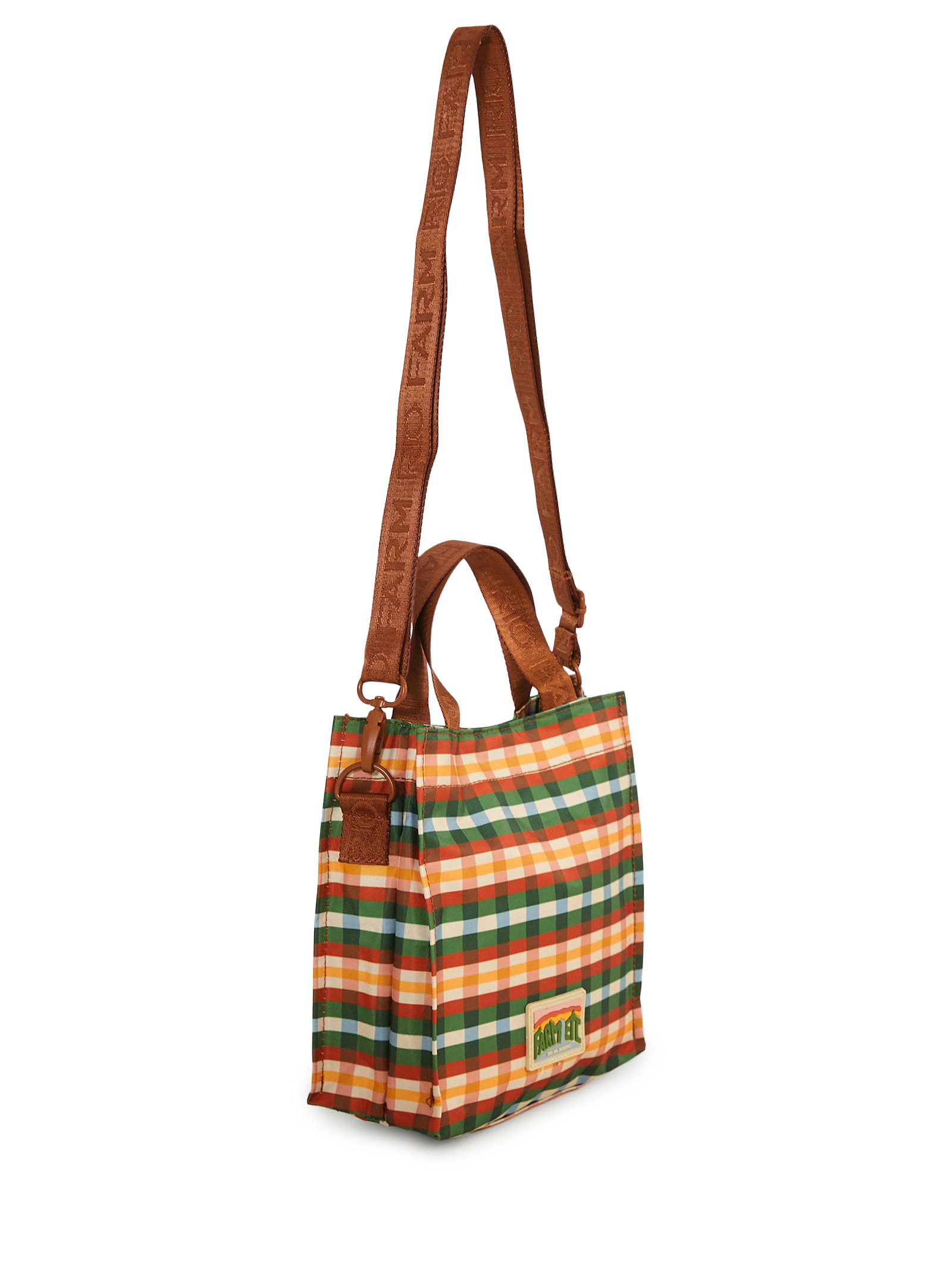 Bolsa Feminina Mimo Xadrez Multi Marrom Farm Etc
