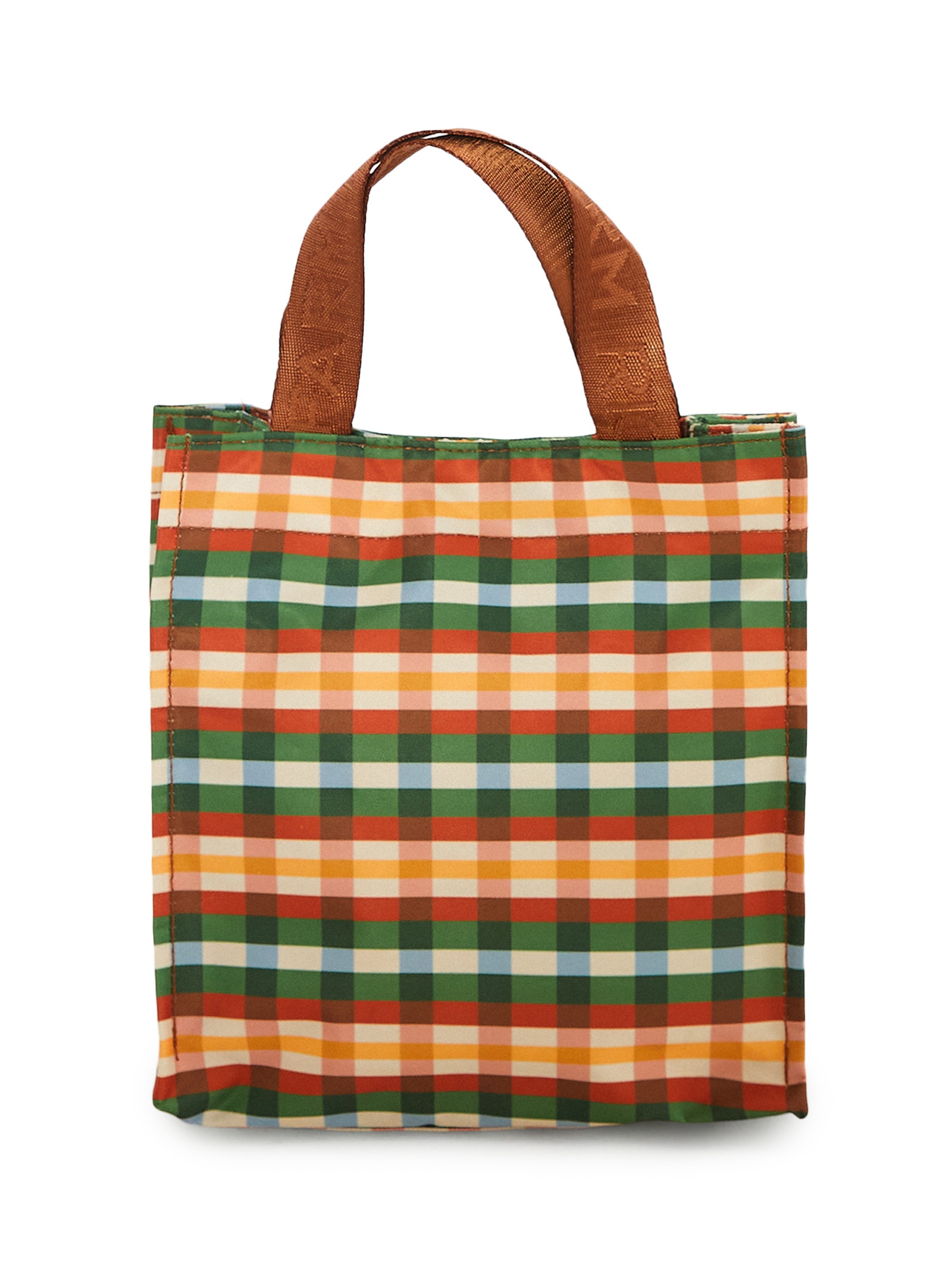 Bolsa Feminina Mimo Xadrez Multi Marrom Farm Etc