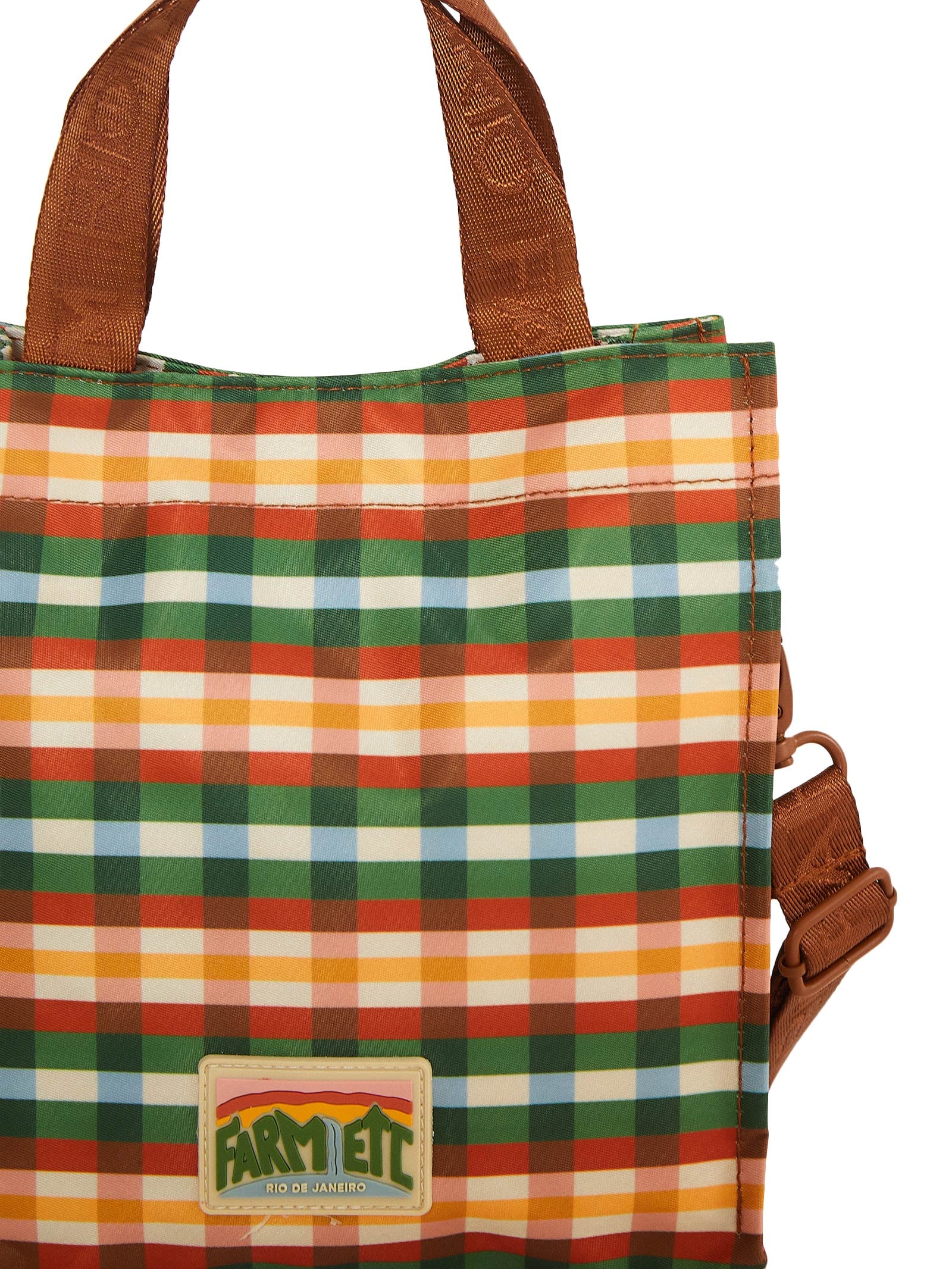 Bolsa Feminina Mimo Xadrez Multi Marrom Farm Etc