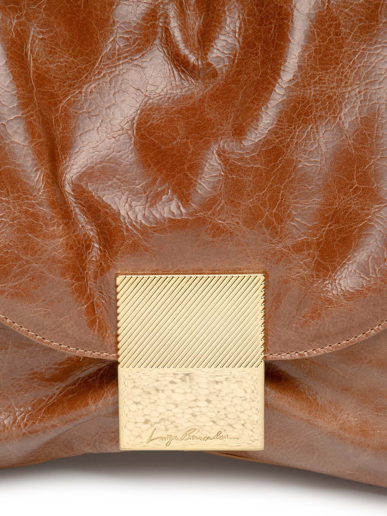 Bolsa Feminina  Mineral Caramelo Enfeites Marrom Luiza Barcelos