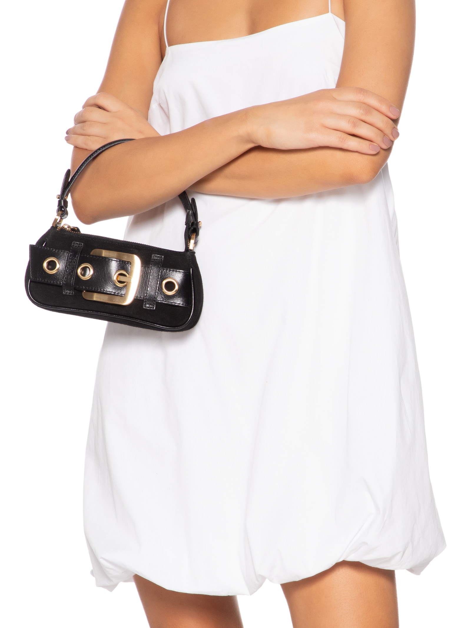 Bolsa Feminina Mini Bag Lien Camurça - Preto - Vicenza