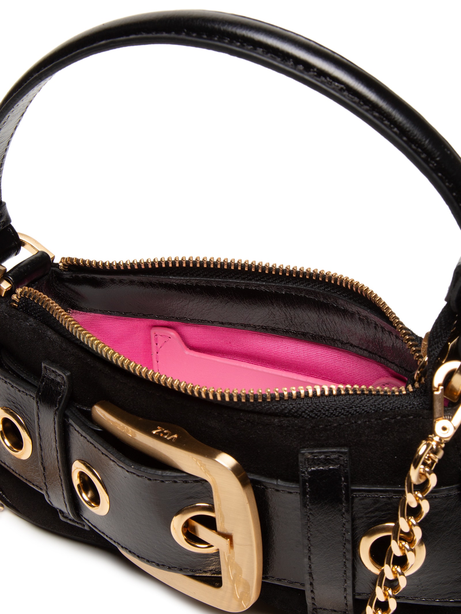 Bolsa Feminina Mini Bag Lien Camurça Preto Vicenza