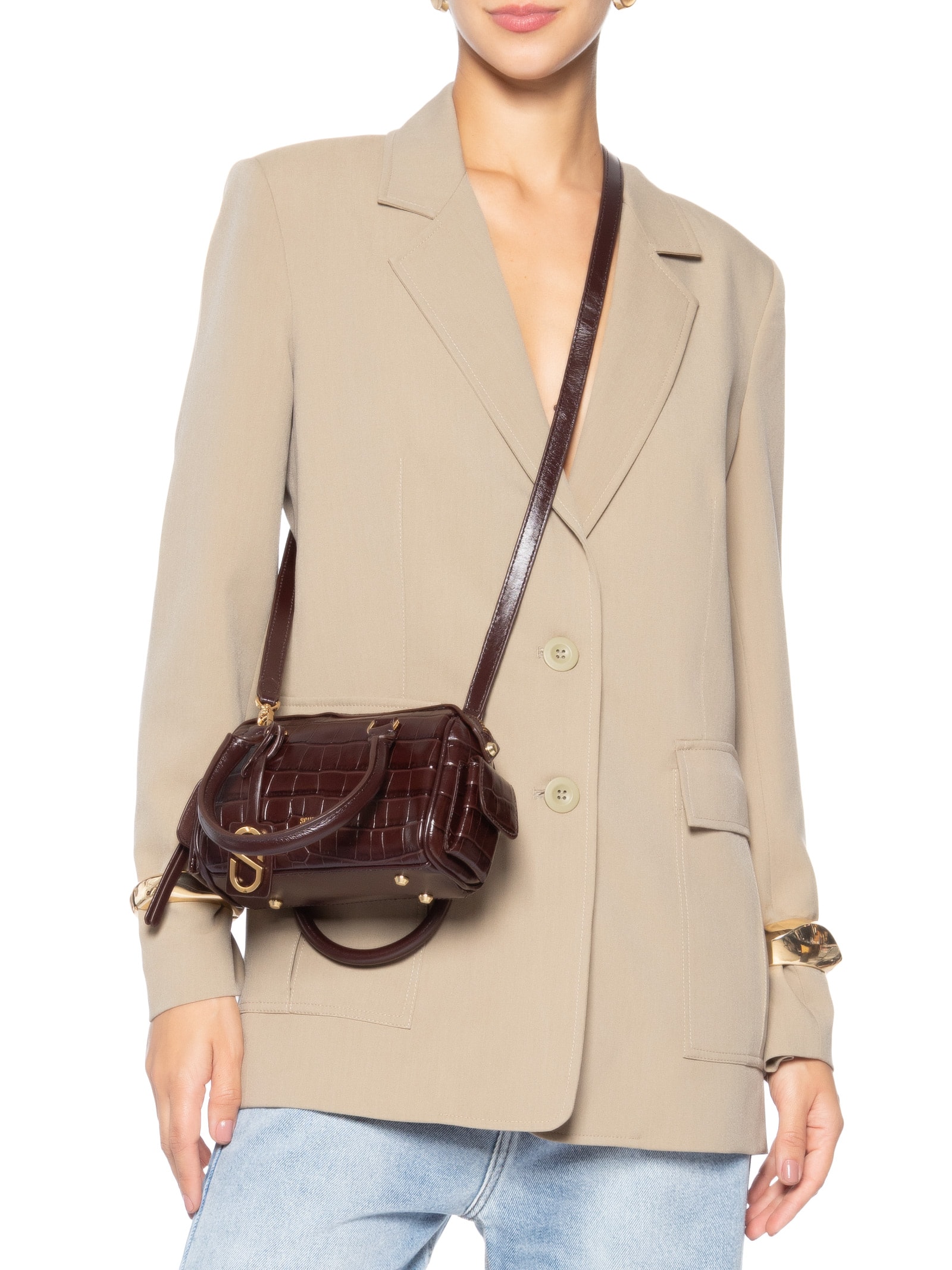 Bolsa Feminina Mini Bag Tay Couro Marrom Schutz