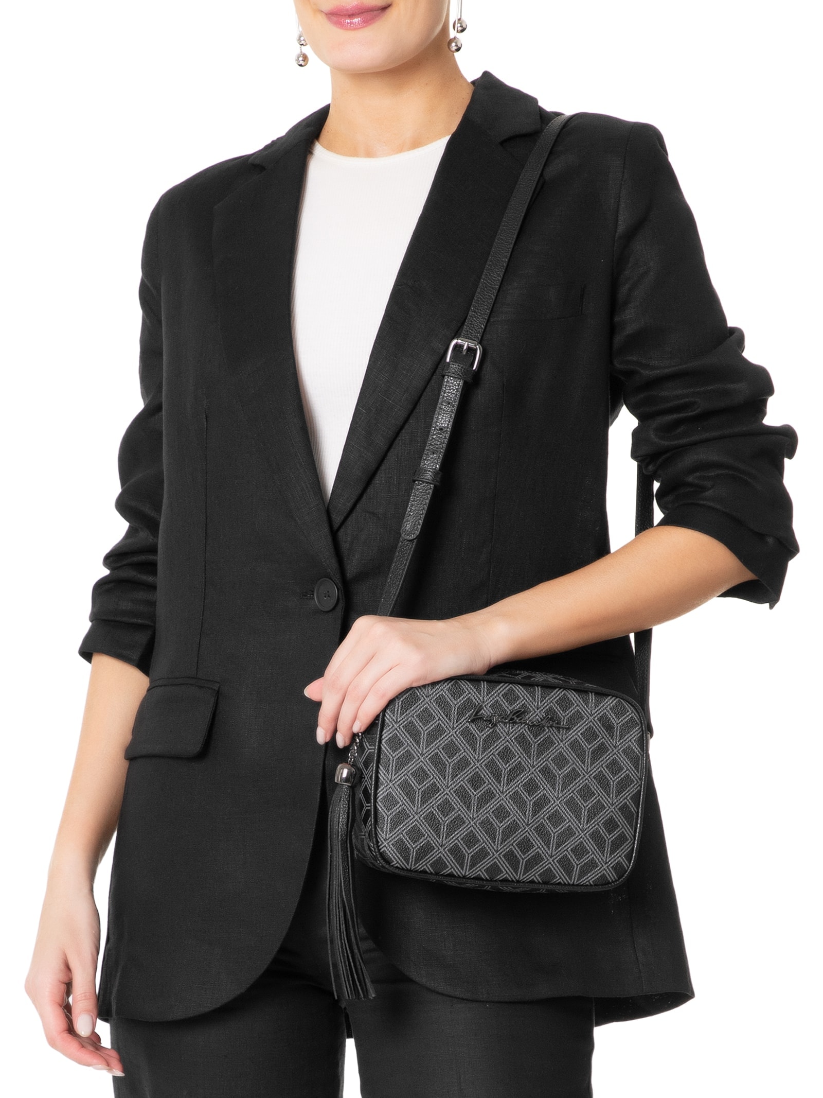 Bolsa Feminina Monograma Viena Preto Luiza Barcelos