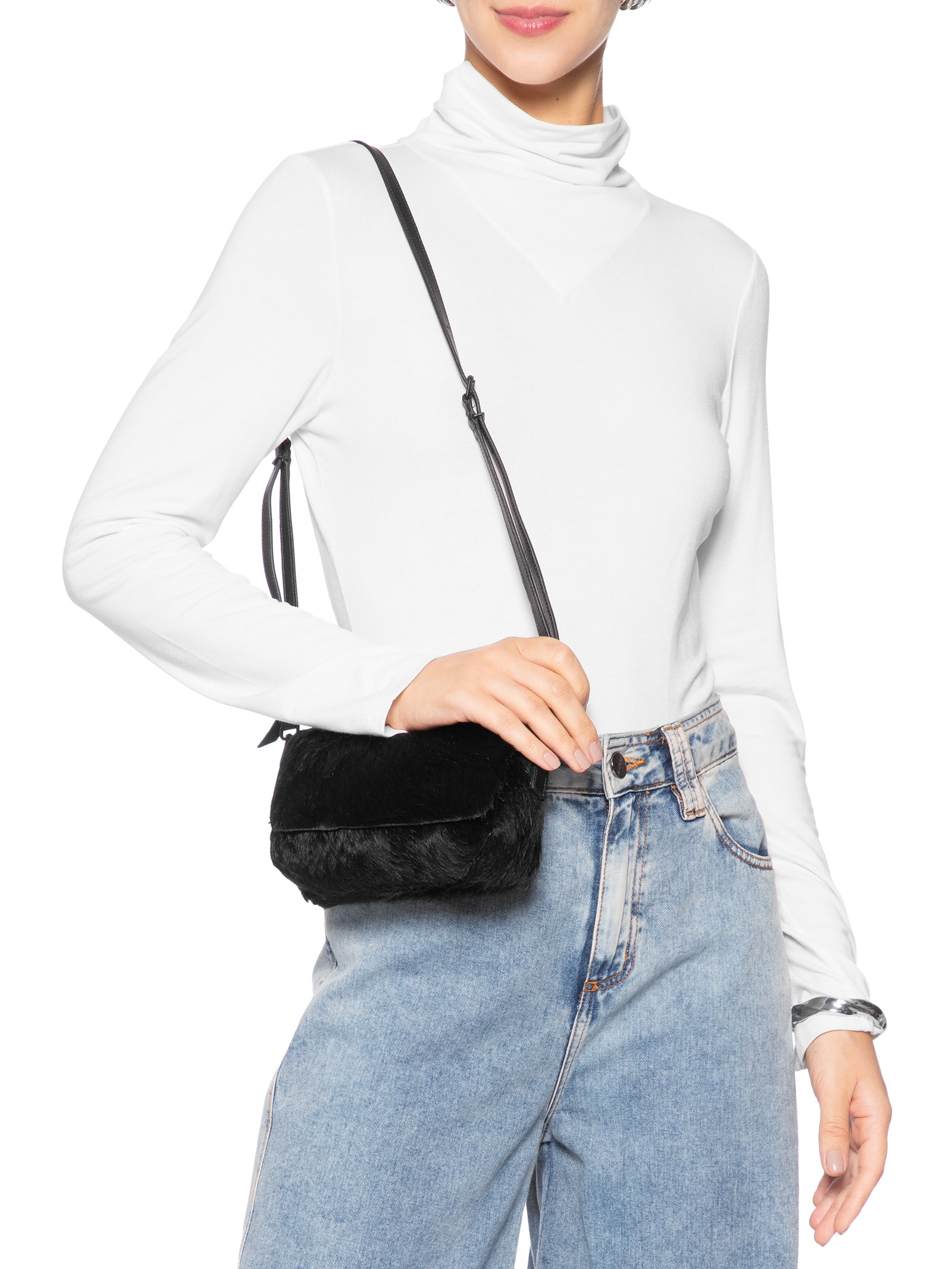 Bolsa Feminina Muri Pelo Preto Osklen