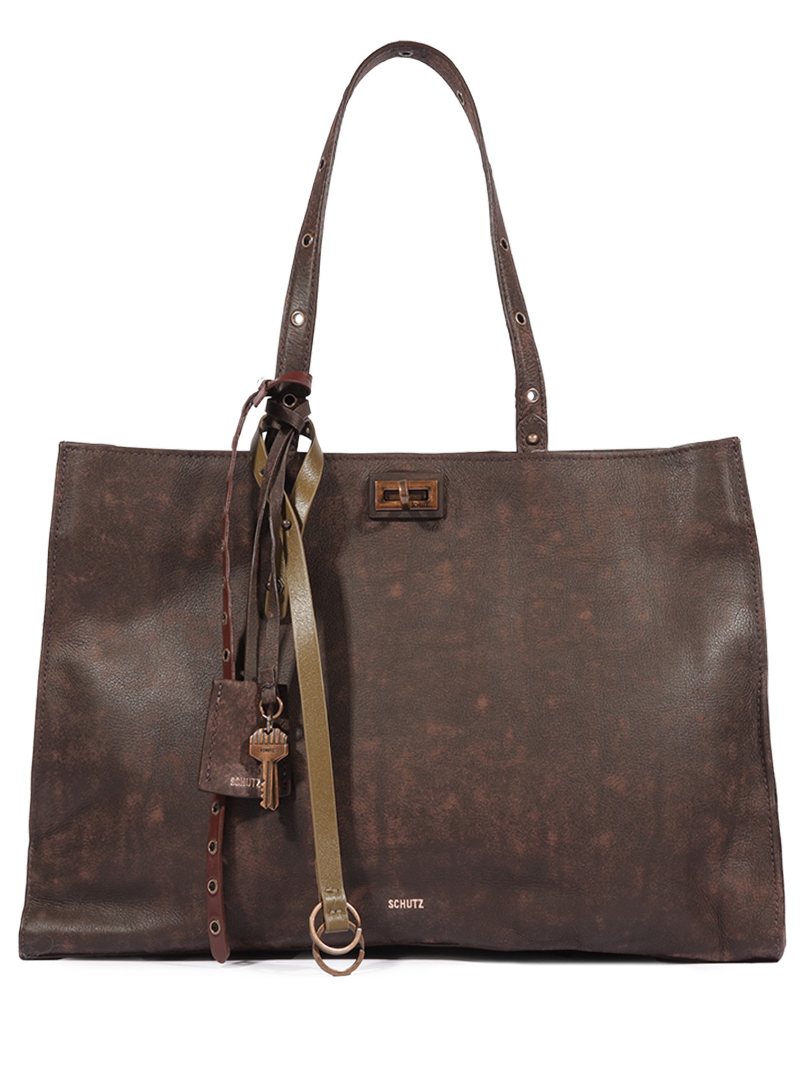 Bolsa Feminina Myst Grande Couro Marrom Schutz