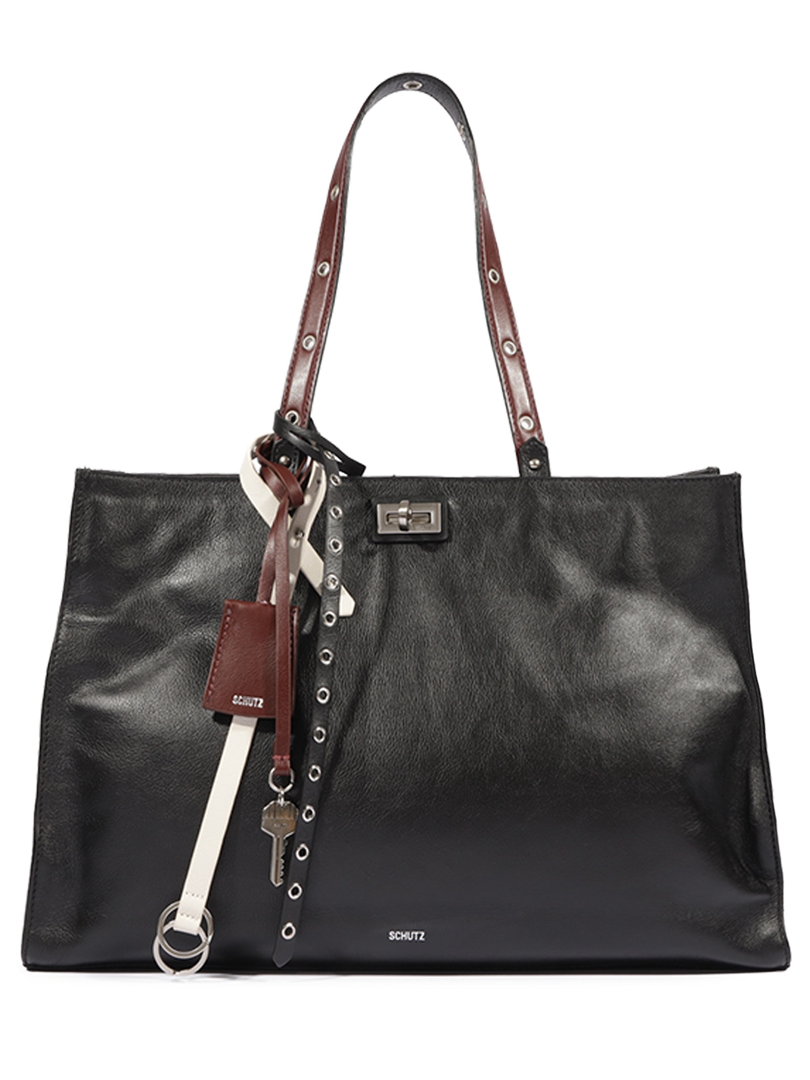 Bolsa Feminina Myst Grande Couro Preto Schutz