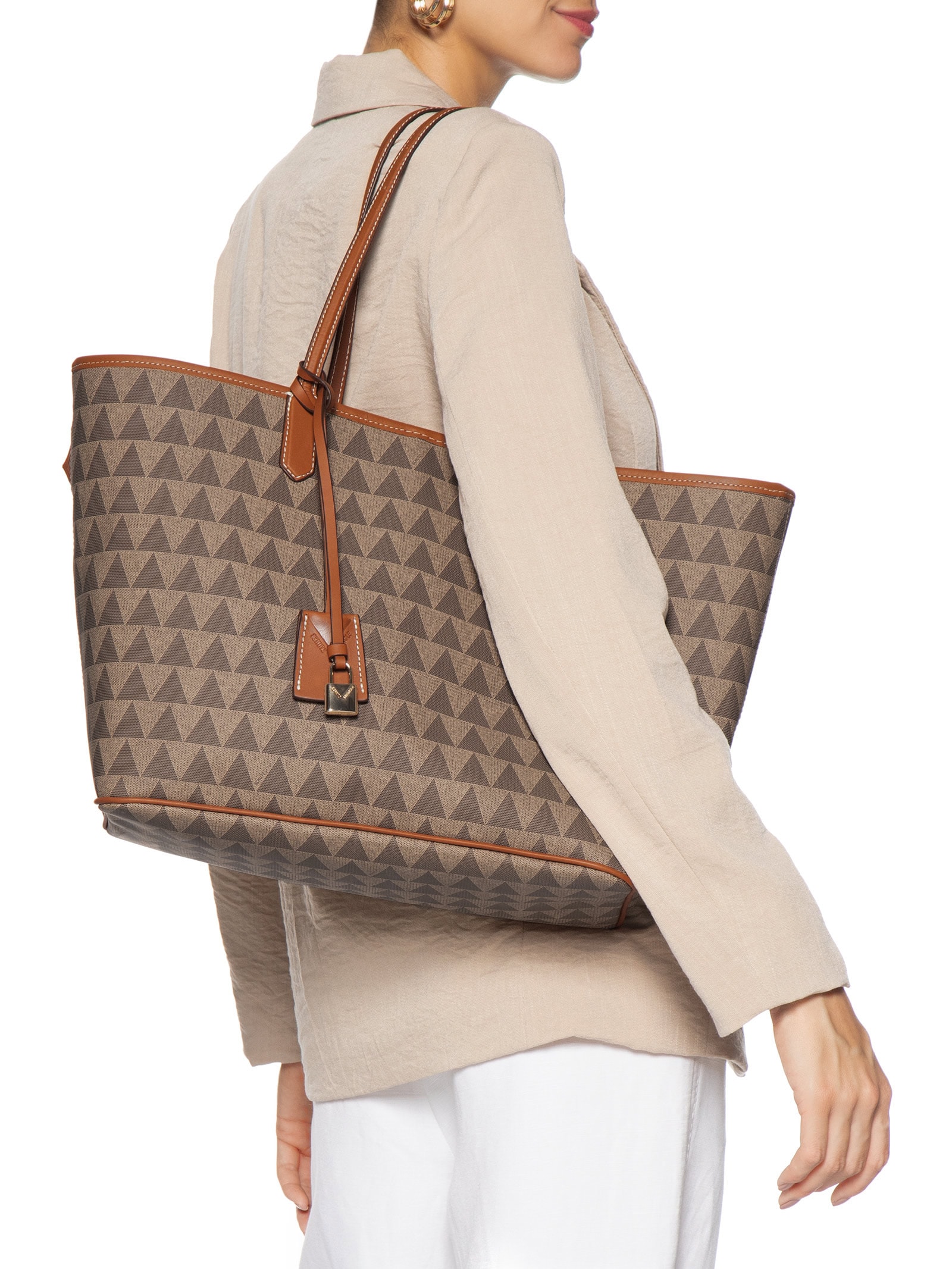 Bolsa Feminina New Canvas Triang Cinza Schutz